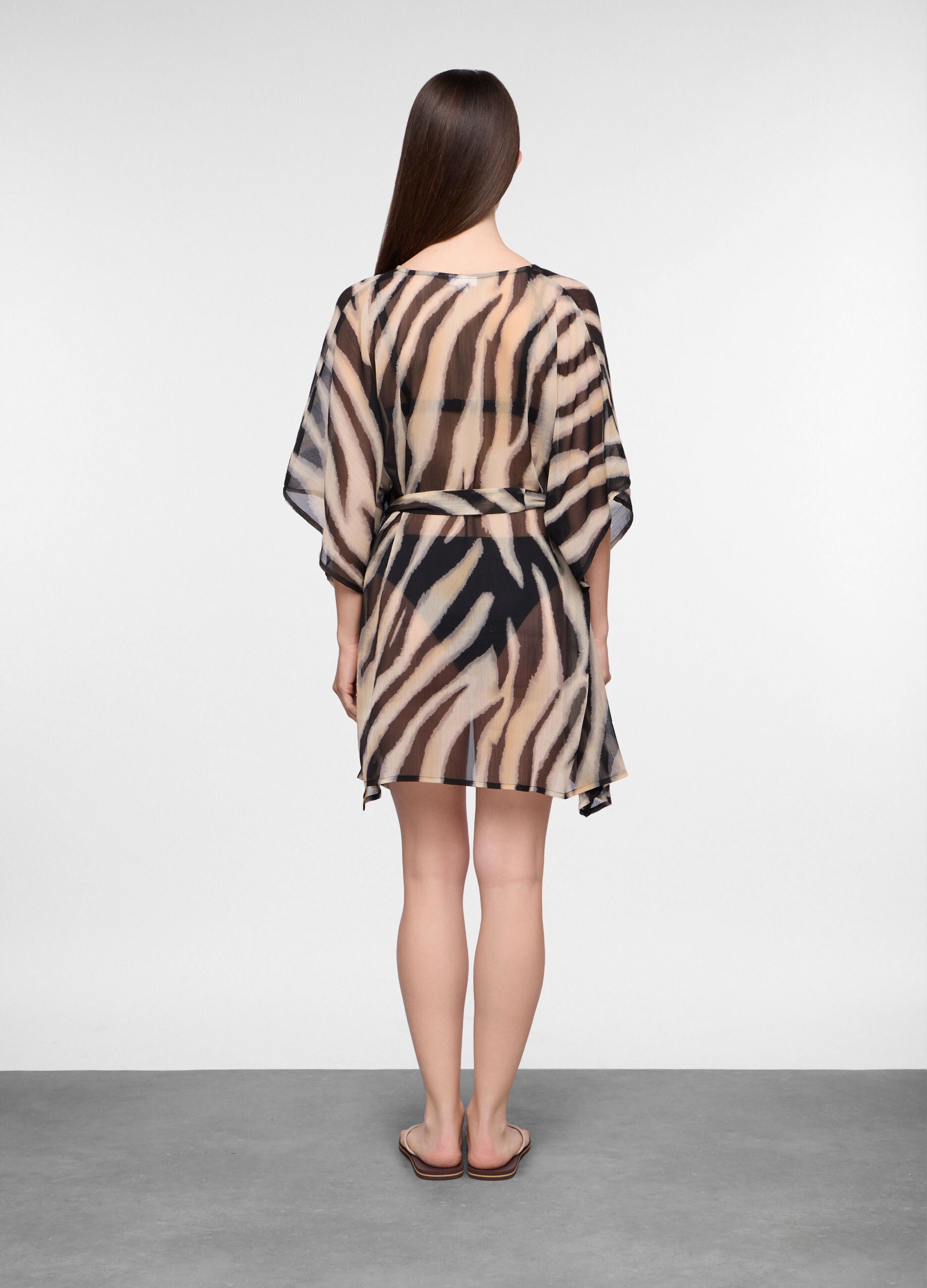 Caftano copricostume in chiffon donna