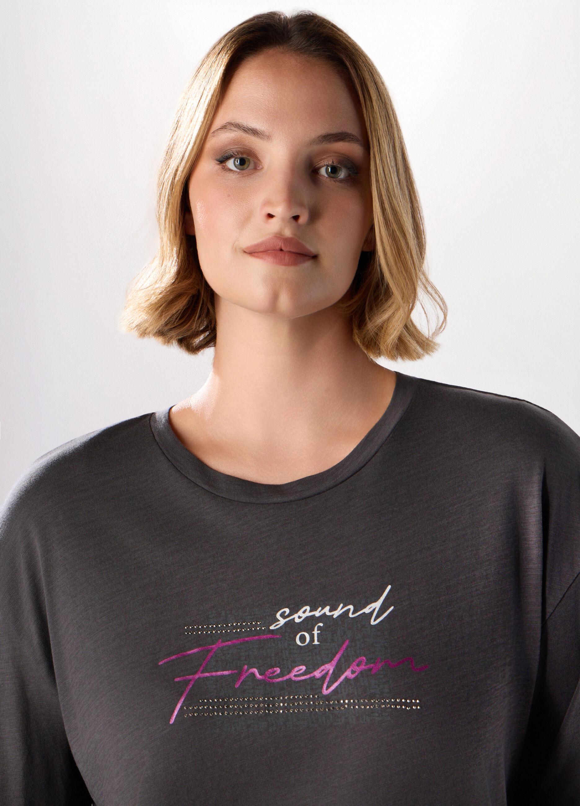 T-shirt in jersey di puro cotone slub donna curvy_2