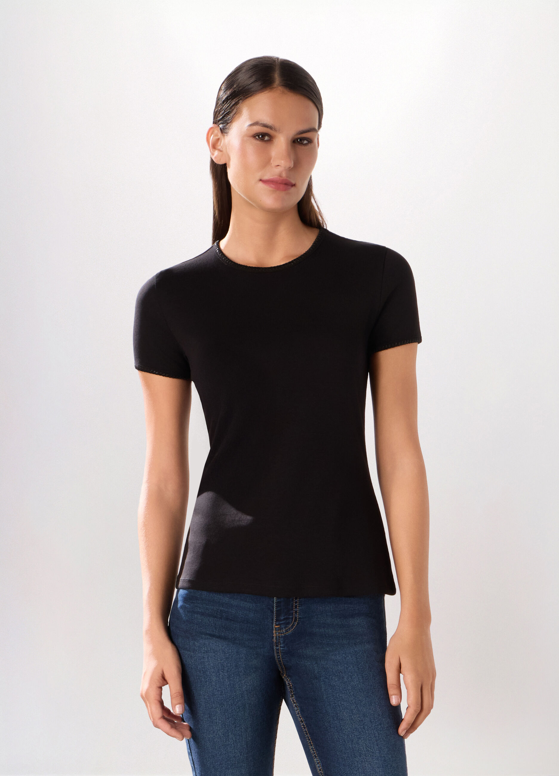 T-shirt in puro cotone donna_0