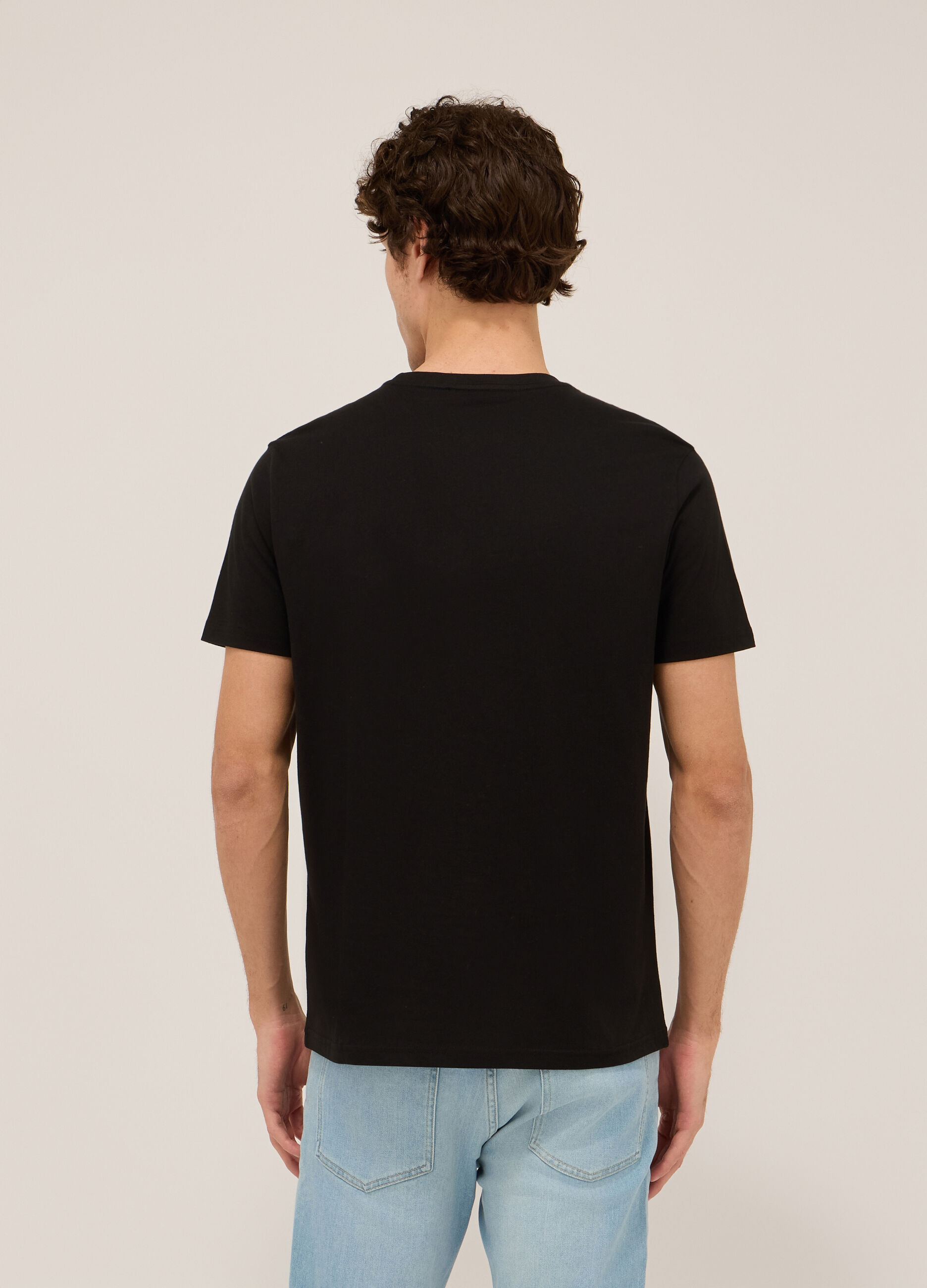 T-shirt in jersey di cotone con stampa Popeye uomo_1