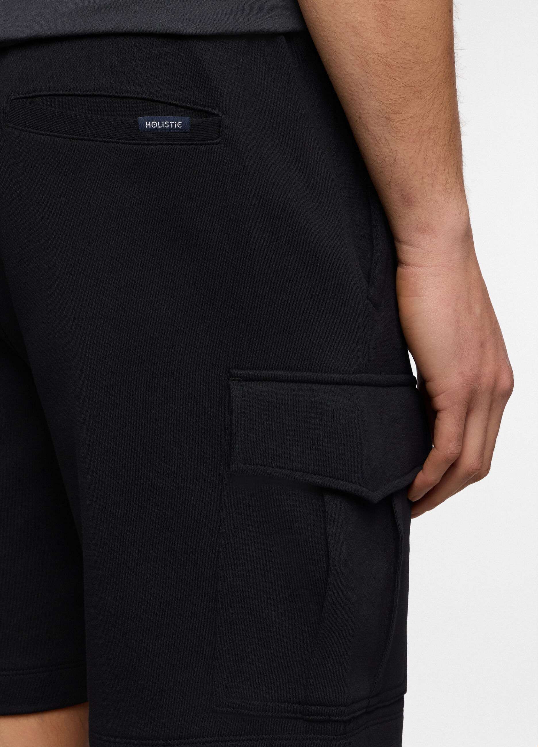 Pantaloncini cargo in felpa di cotone uomo_2
