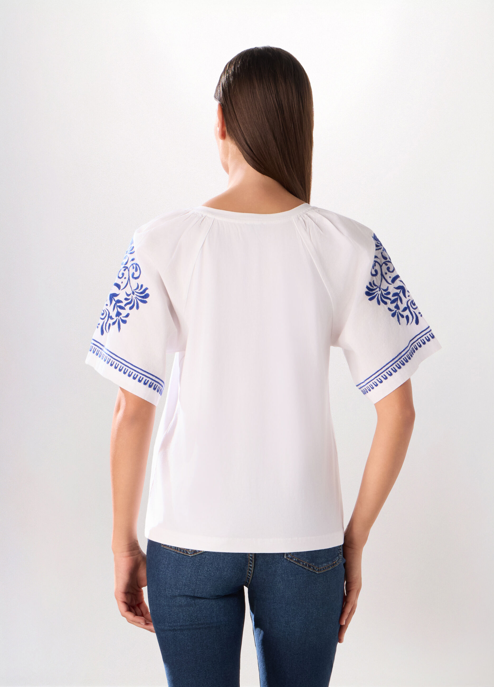 T-shirt in jersey di cotone stretch donna_1