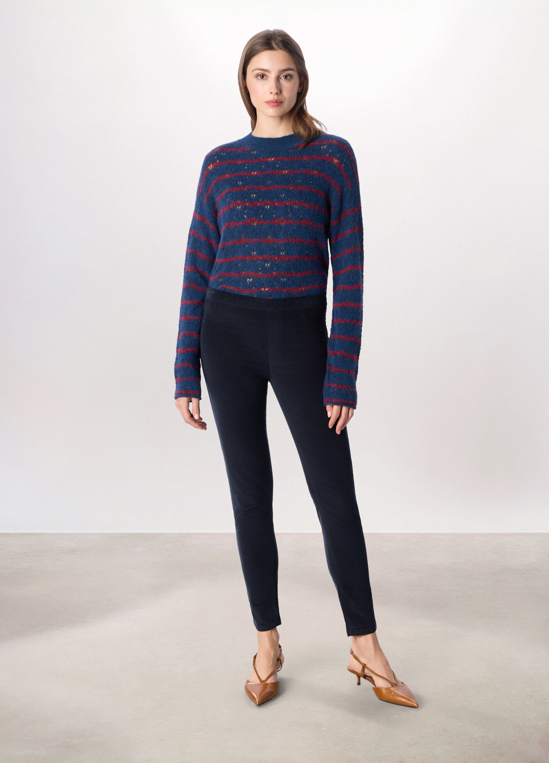 Treggings in velluto a coste di cotone stretch donna_0