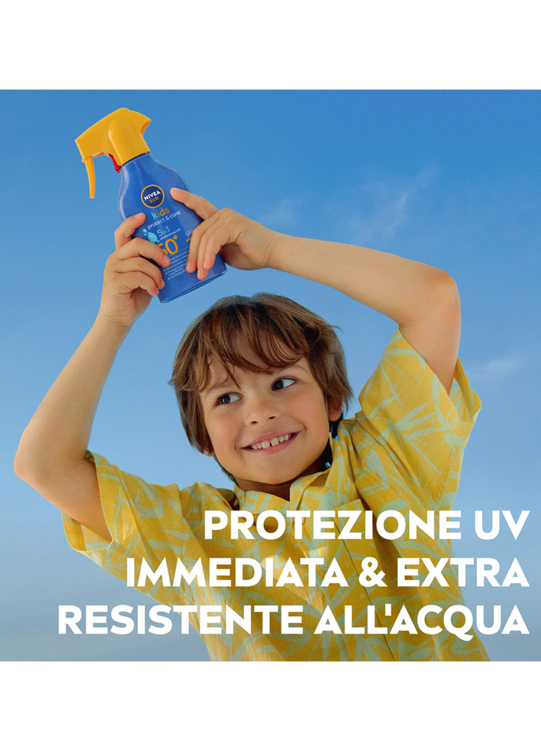 Nivea Sun Spray Solare Kids Protect & Care FP50+ 270 ml, Crema solare per bambini waterproof_1