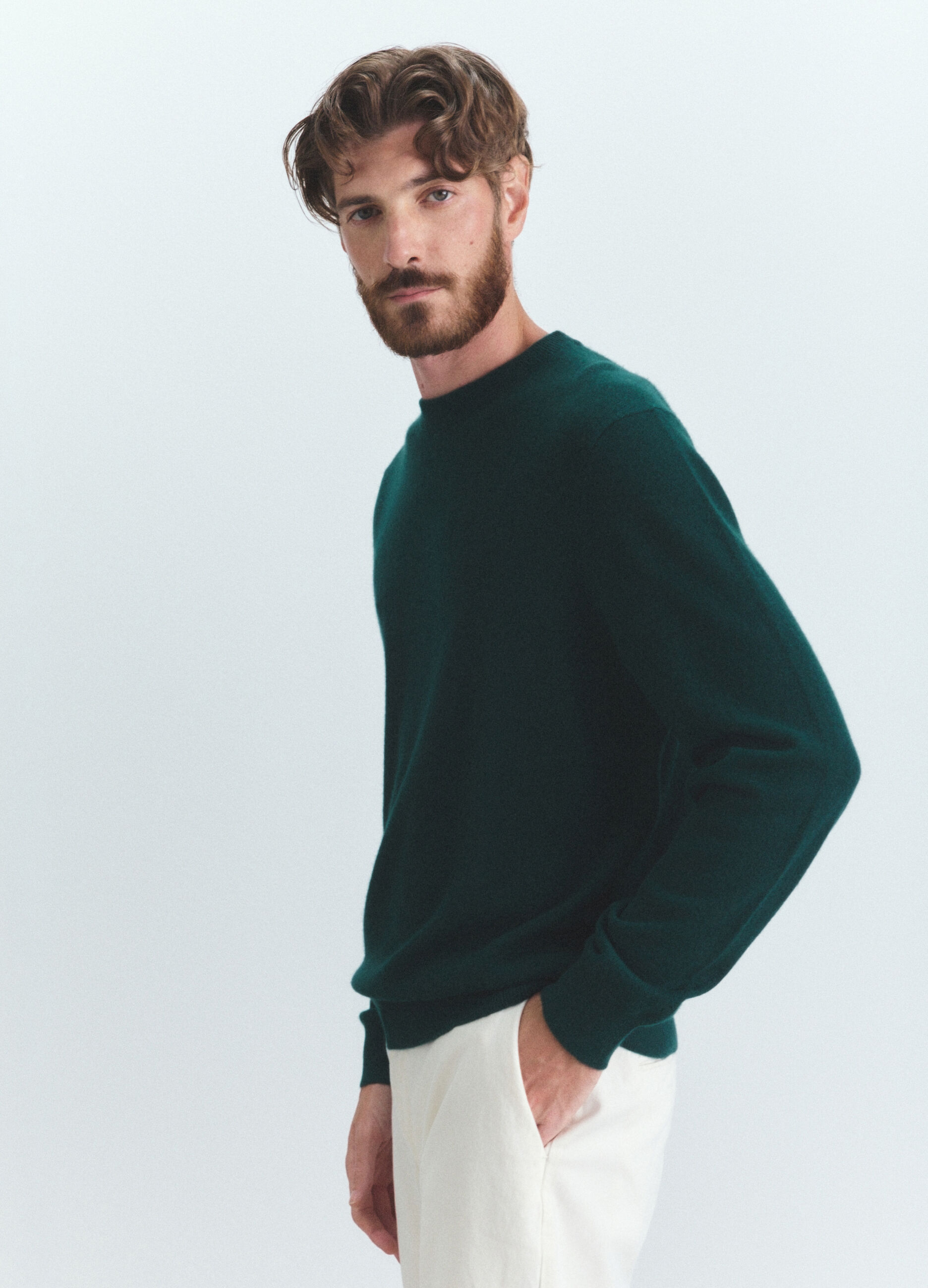Maglione girocollo in cashmere uomo