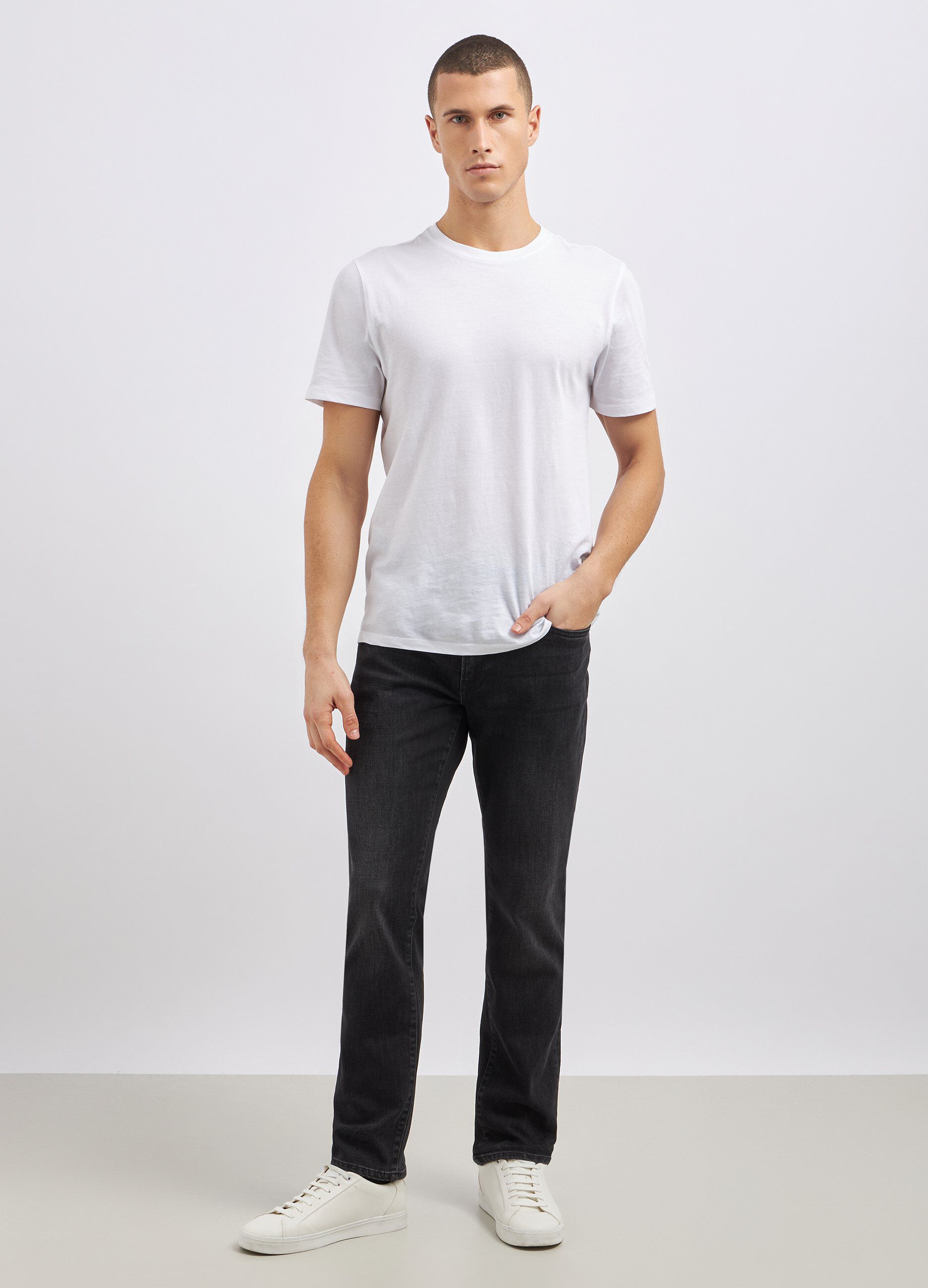 Pantaloni regular fit in denim uomo_0