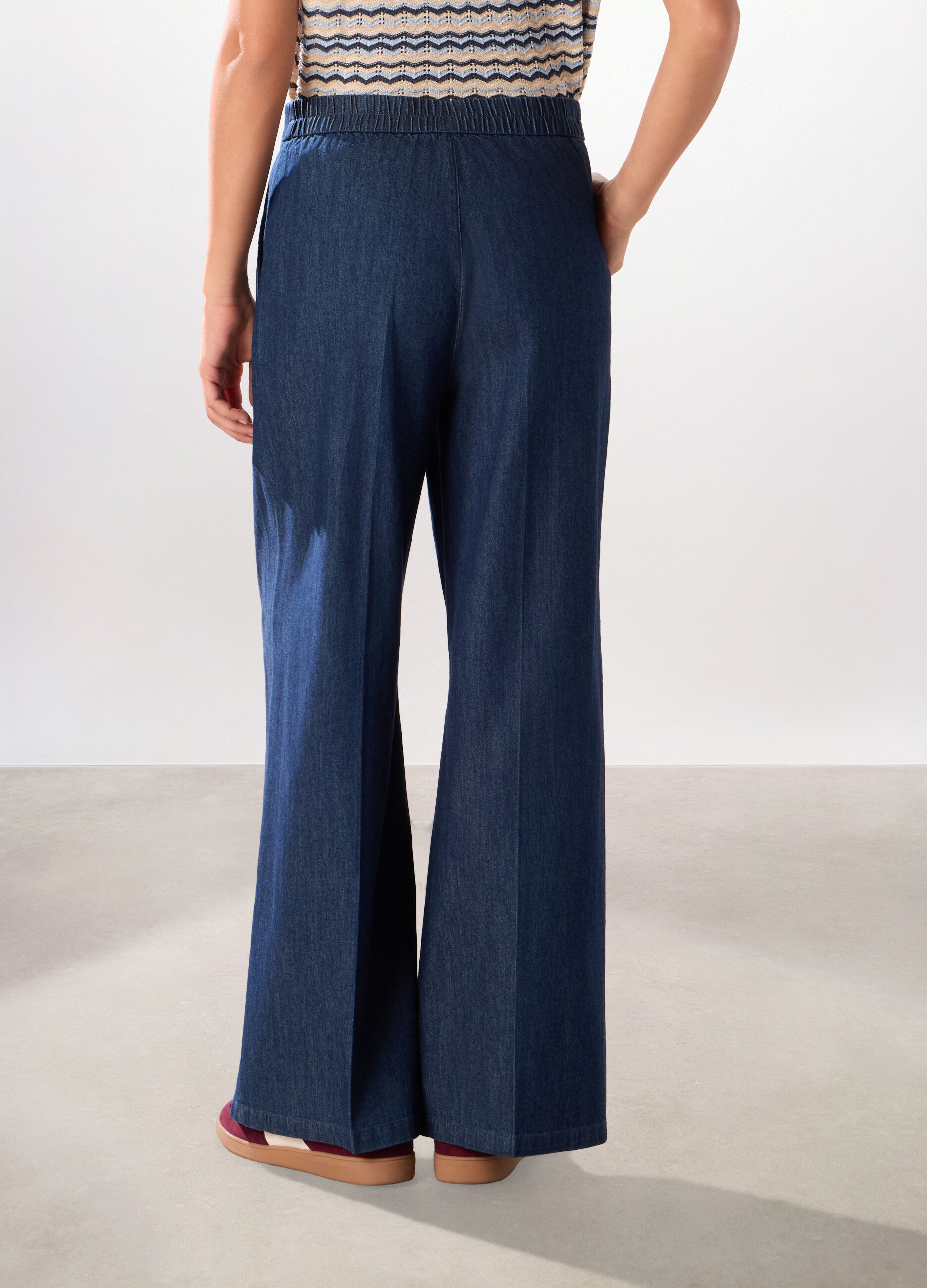 Pantaloni in denim di puro cotone donna_1