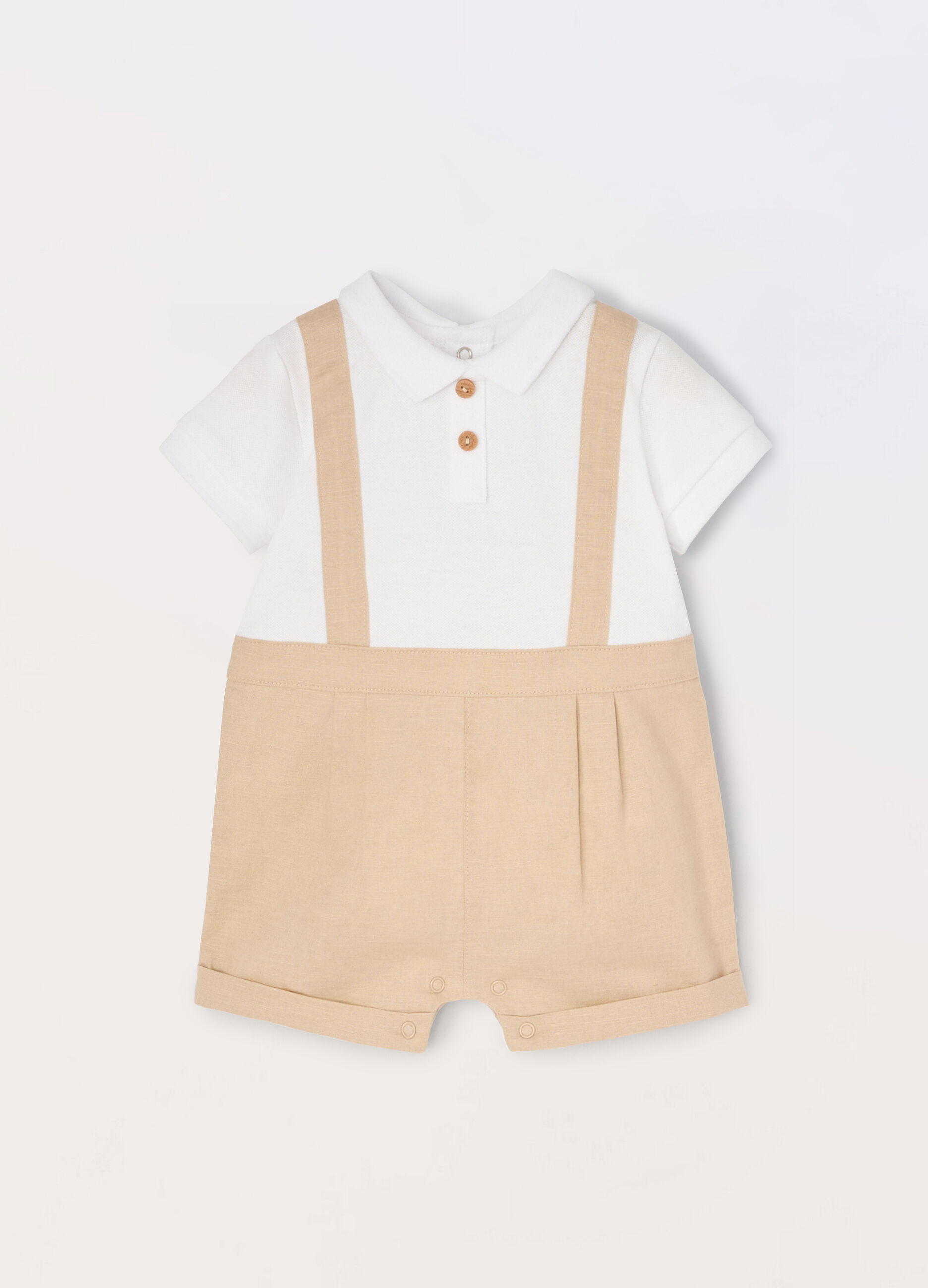 Tutina salopette in cotone neonato_0