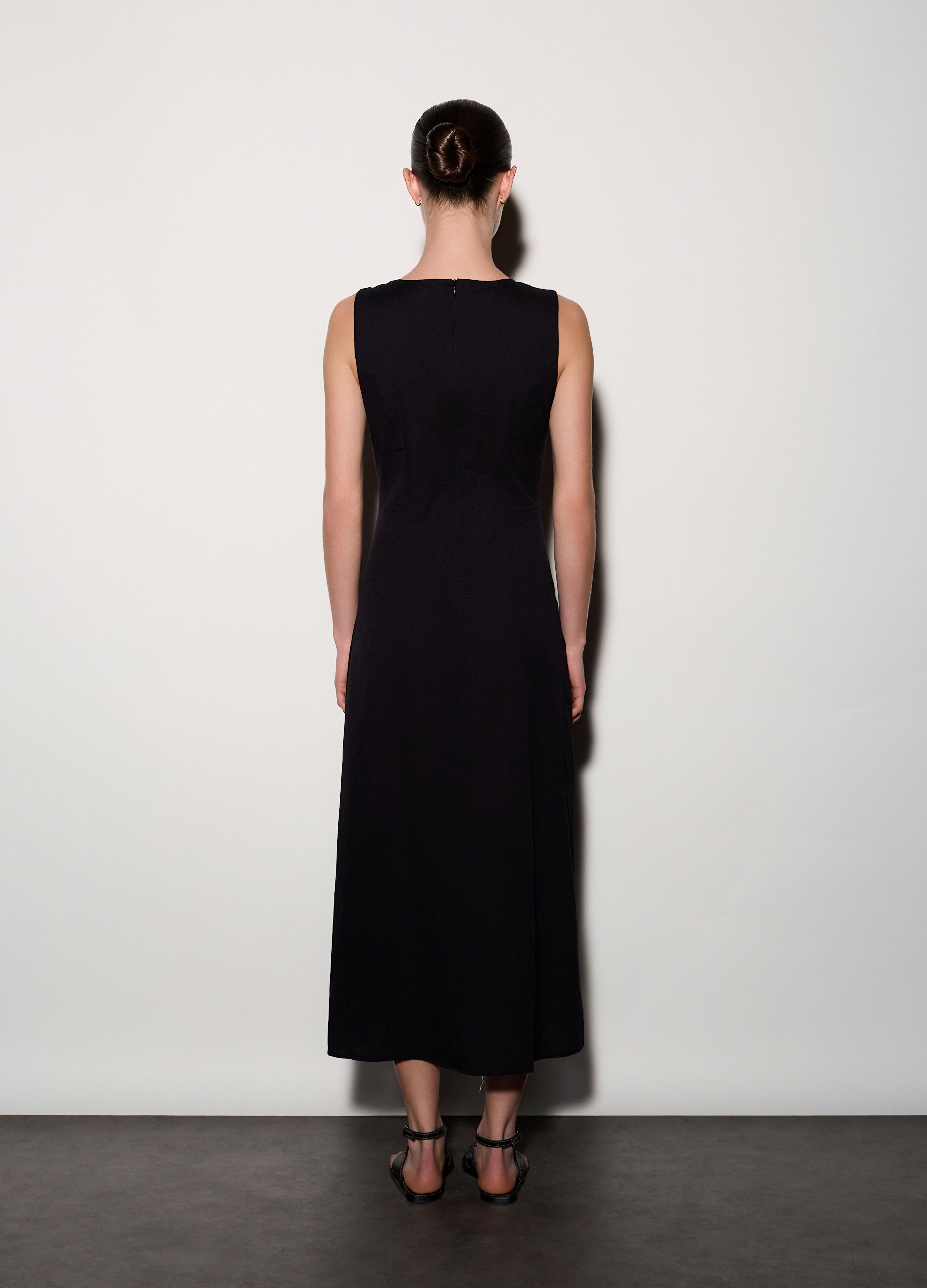 Abito lungo misto lino donna_2