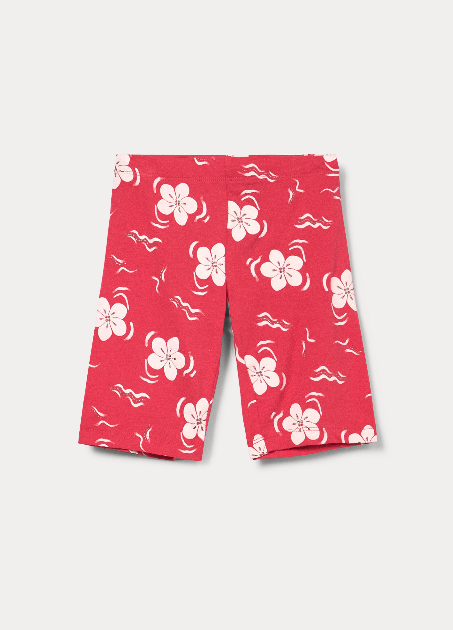 Leggings corti in jersey di cotone stretch bambina_0