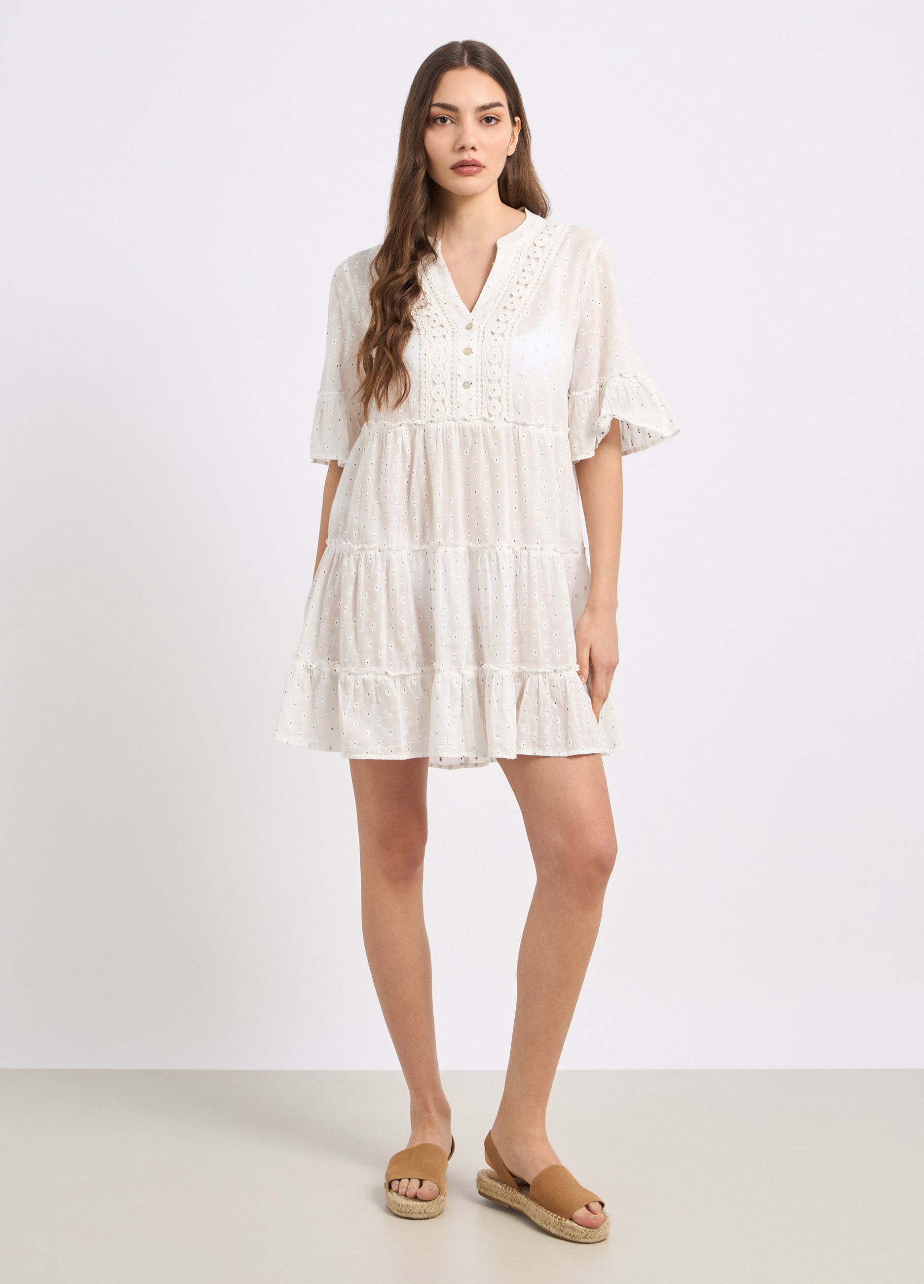 Copricostume a balze in cotone donna_0