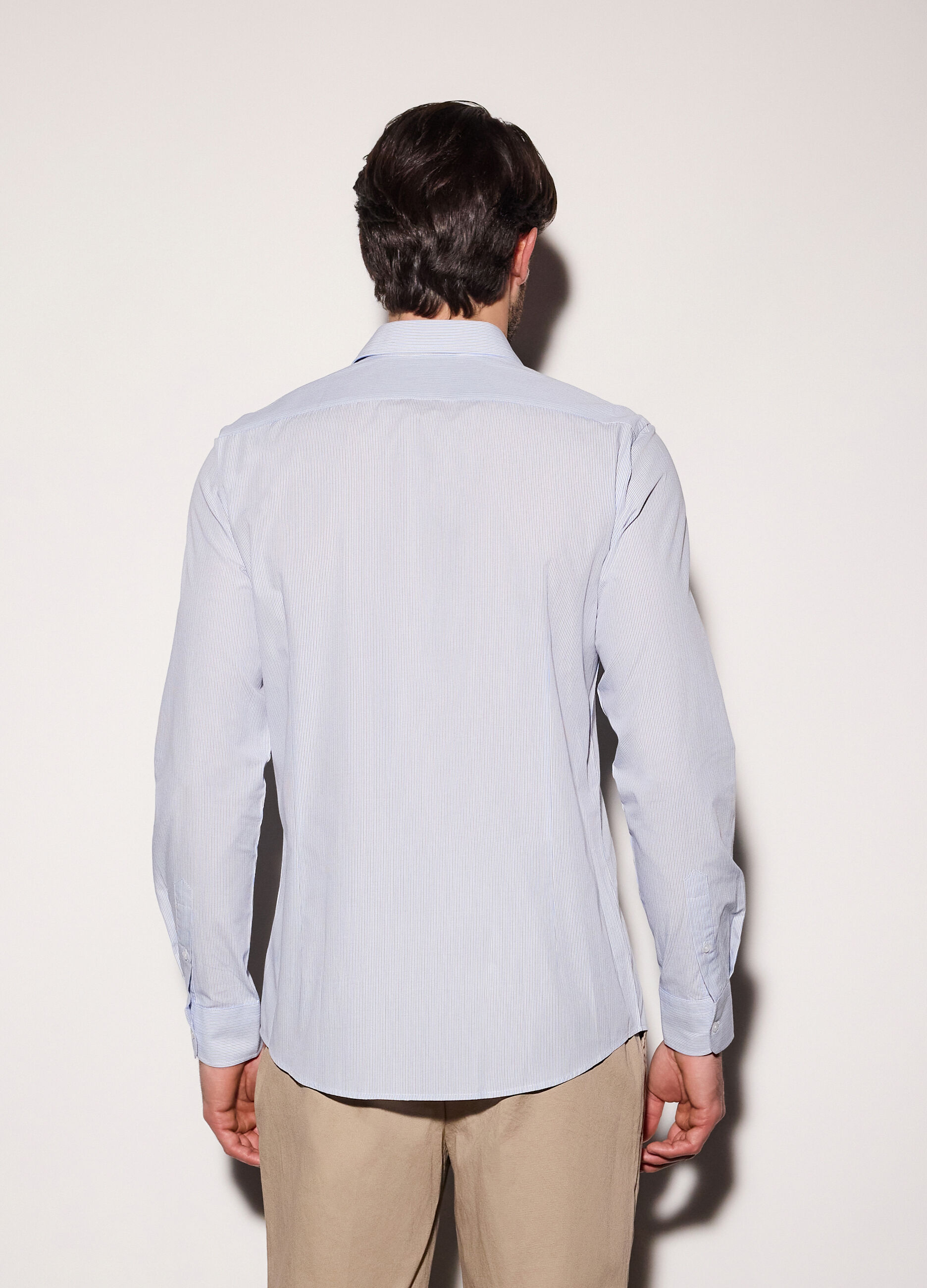 Camicia slim fit in misto cotone uomo_1