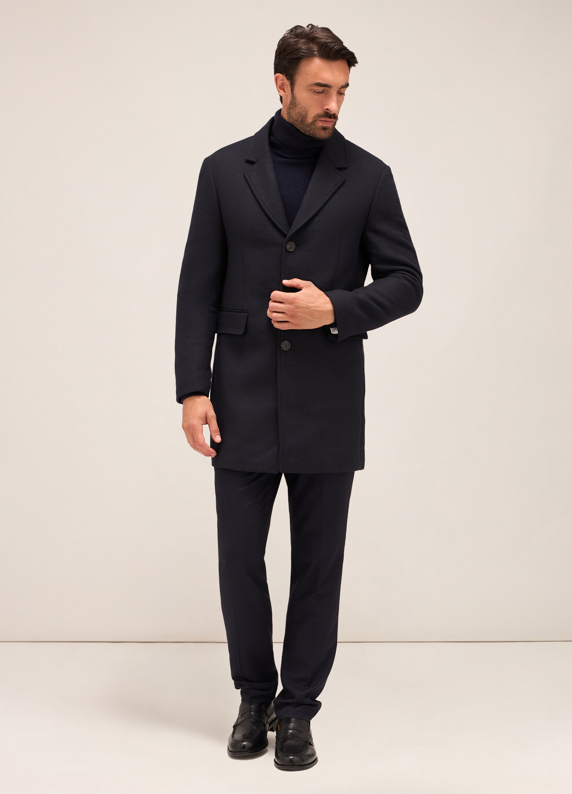 Cappotto in misto lana e cotone uomo_0