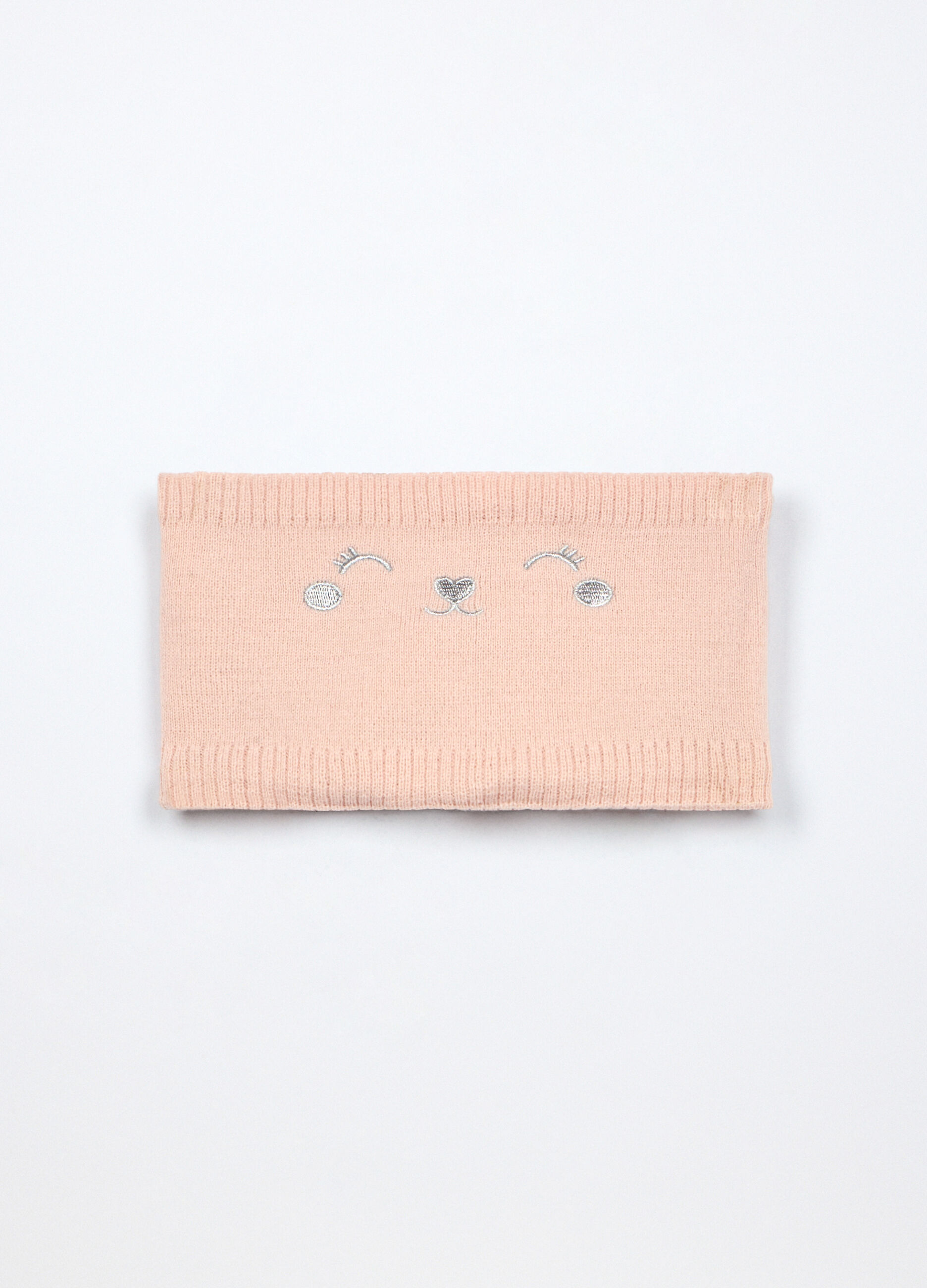 Scaldacollo tricot con ricami neonata_0