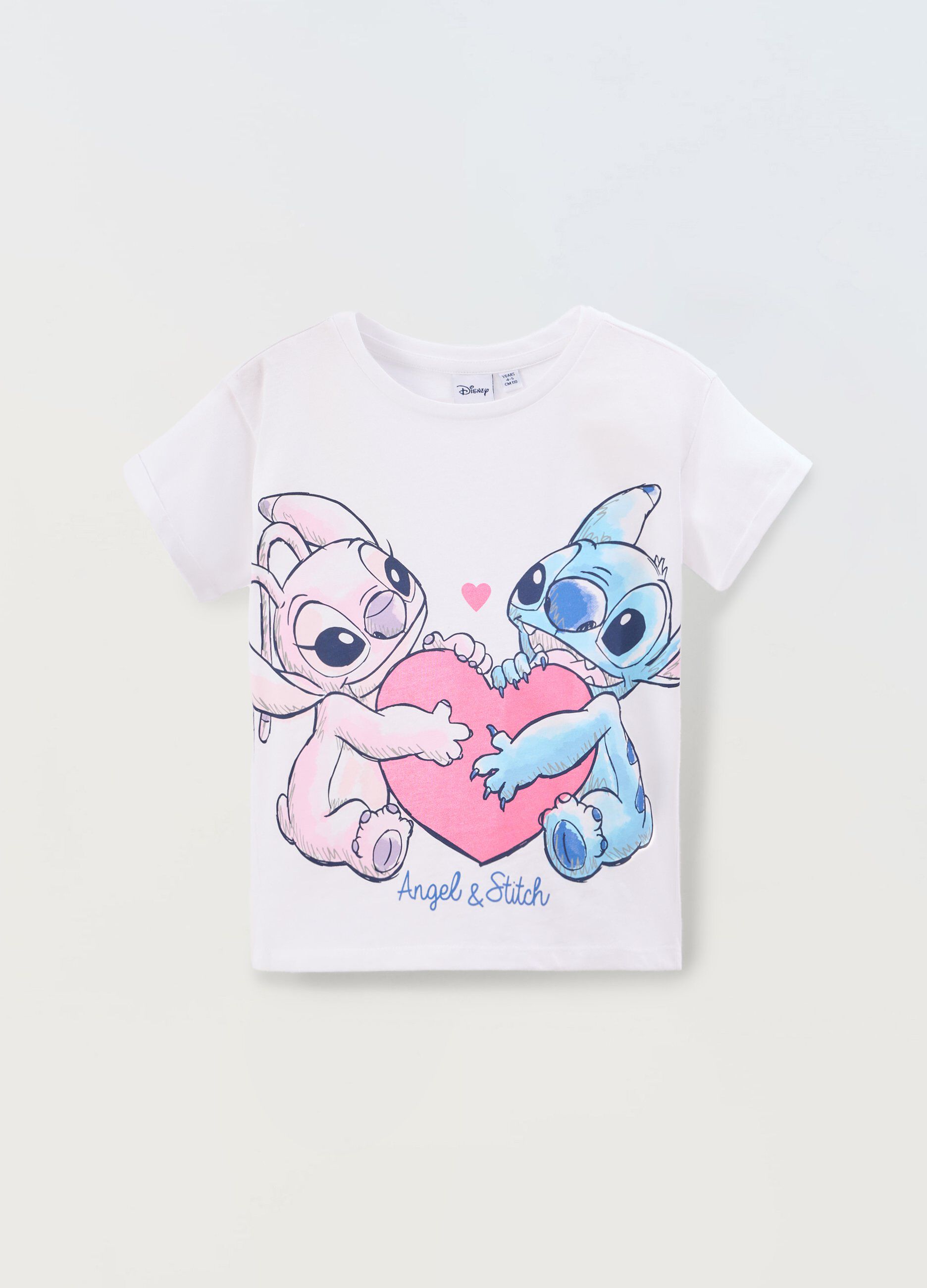 T-shirt in puro cotone con stampa bambina_0