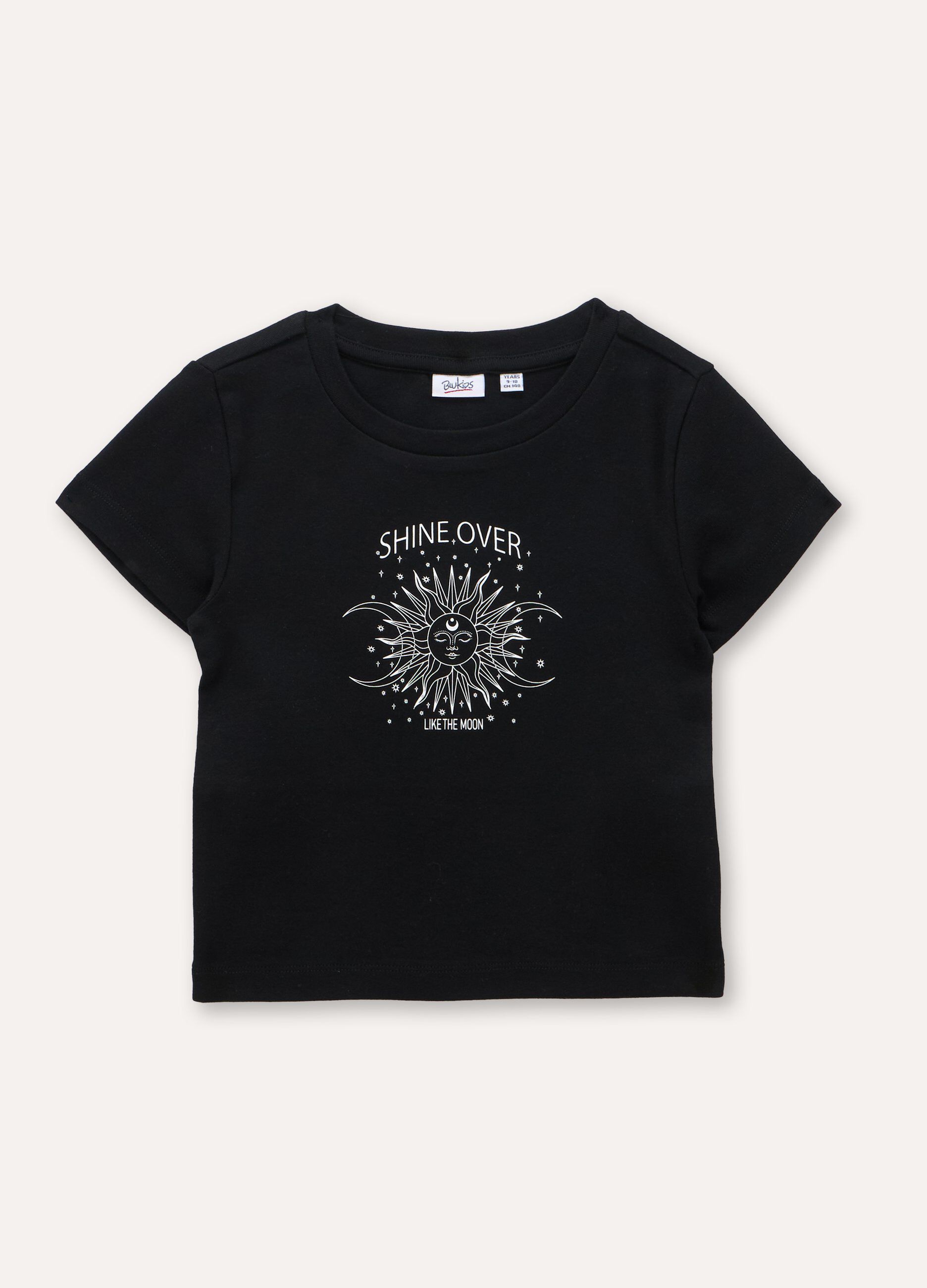 T-shirt in cotone stretch con stampe ragazza_0