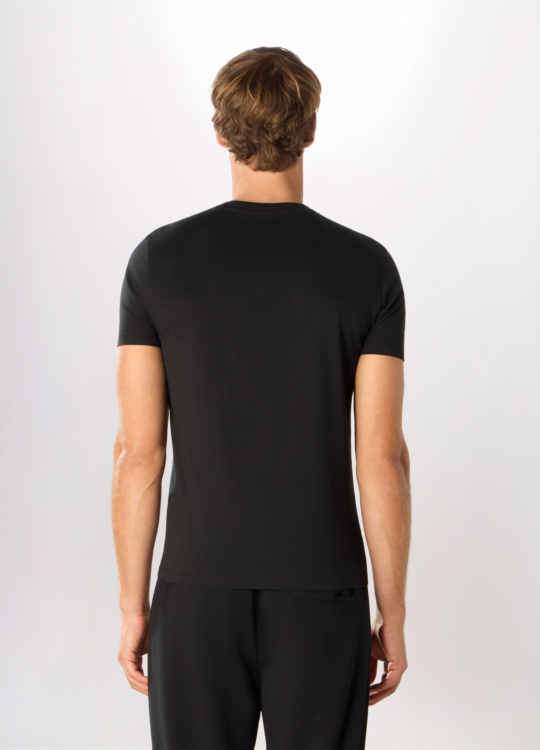 T-shirt girocollo slim fit in cotone uomo_1