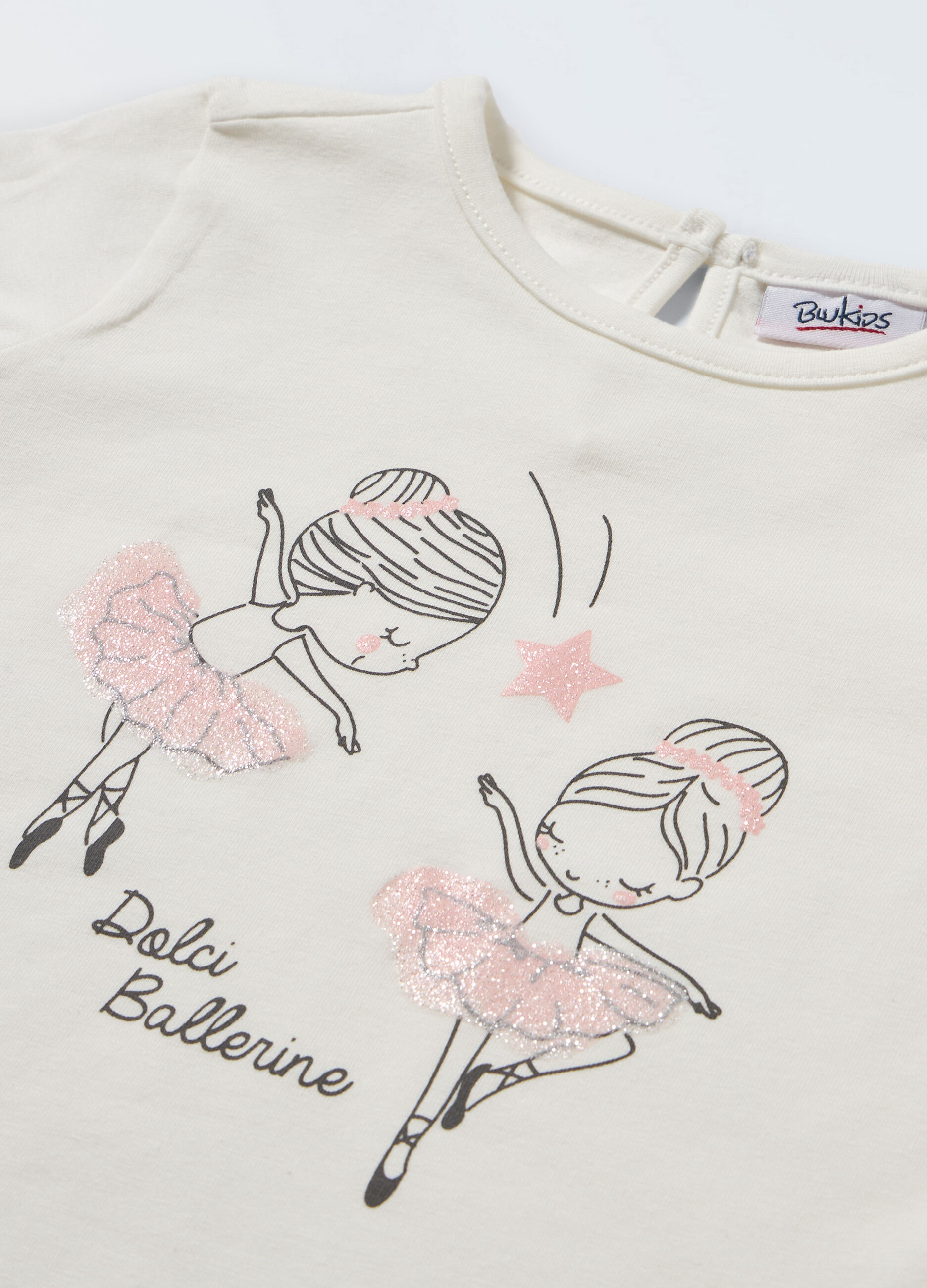 T-shirt in cotone stretch neonata_1