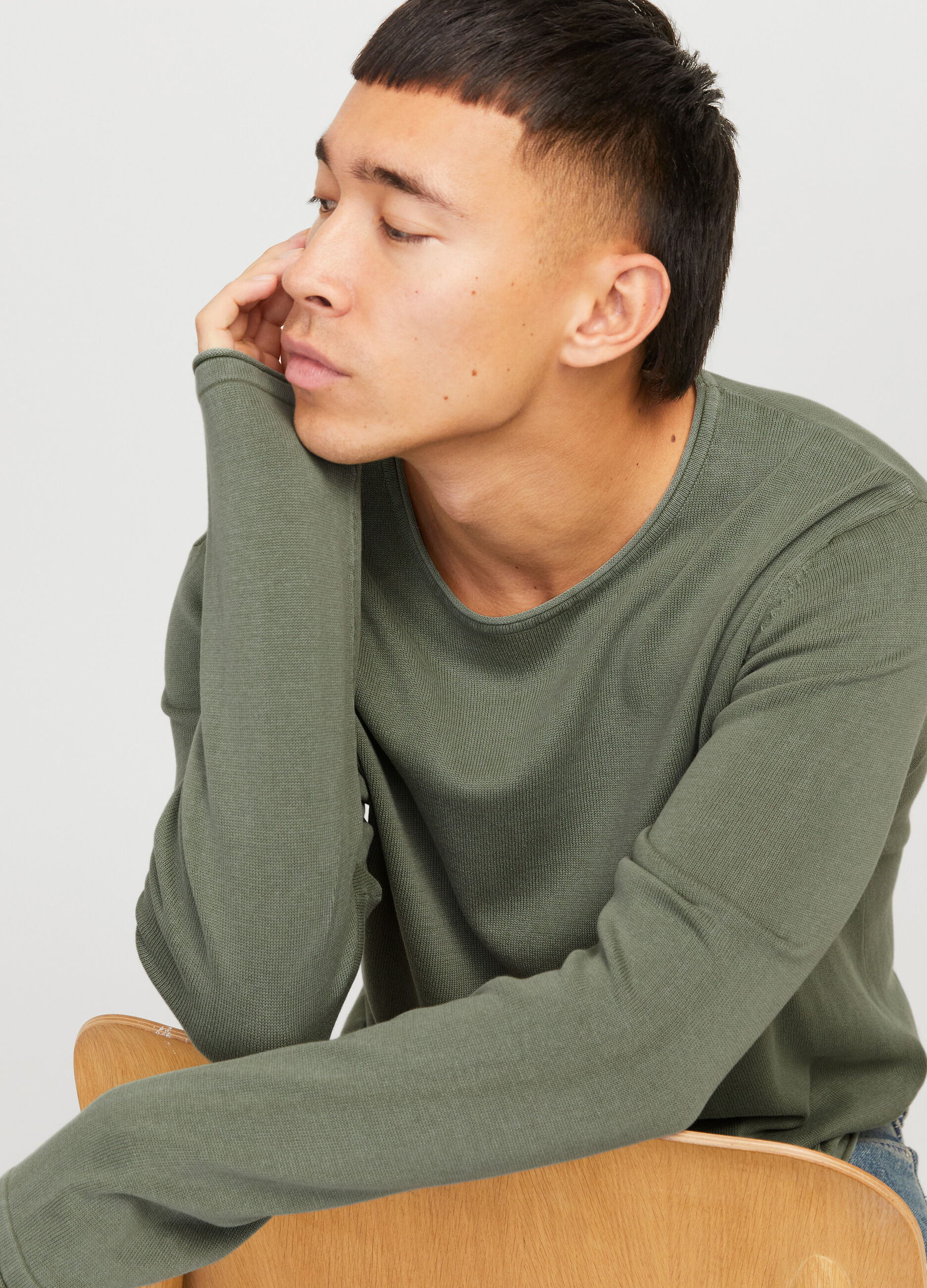 Maglione girocollo in cotone uomo