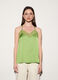 Top con scollo a V in raso e pizzo donna_1