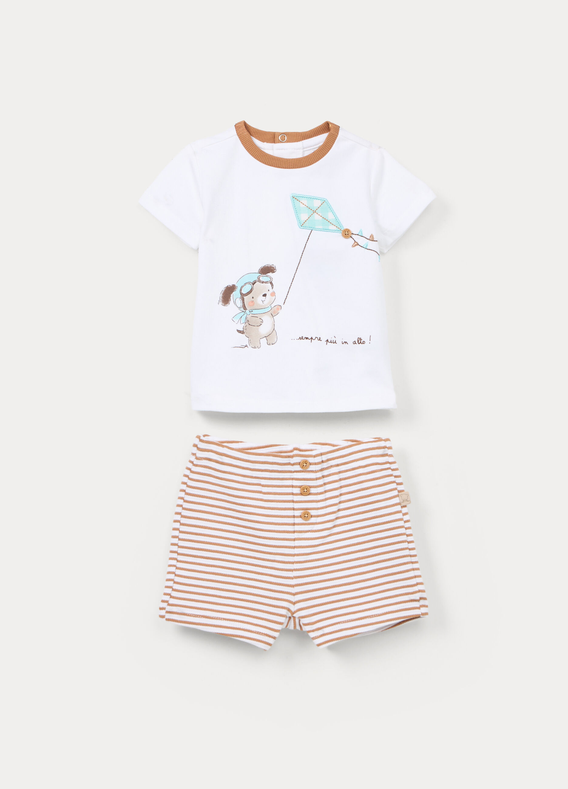 Jogging set in jersey di cotone stretch neonato_0