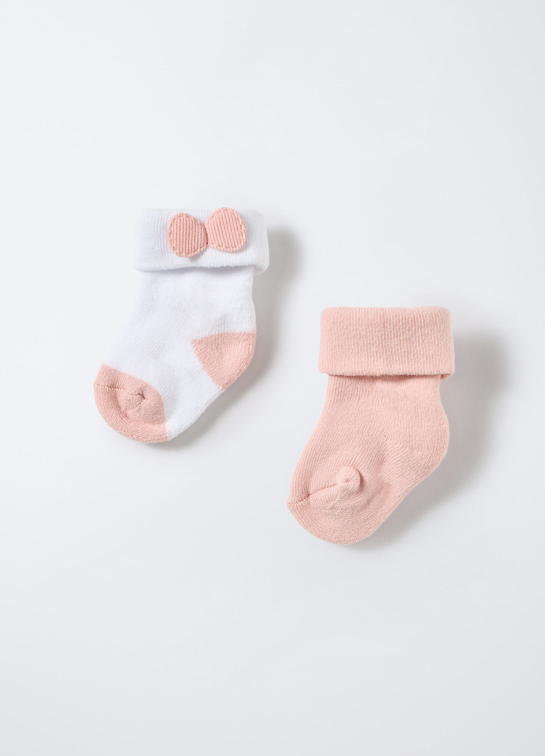 Pack 2 calze in spugna di cotone stretch neonata_1