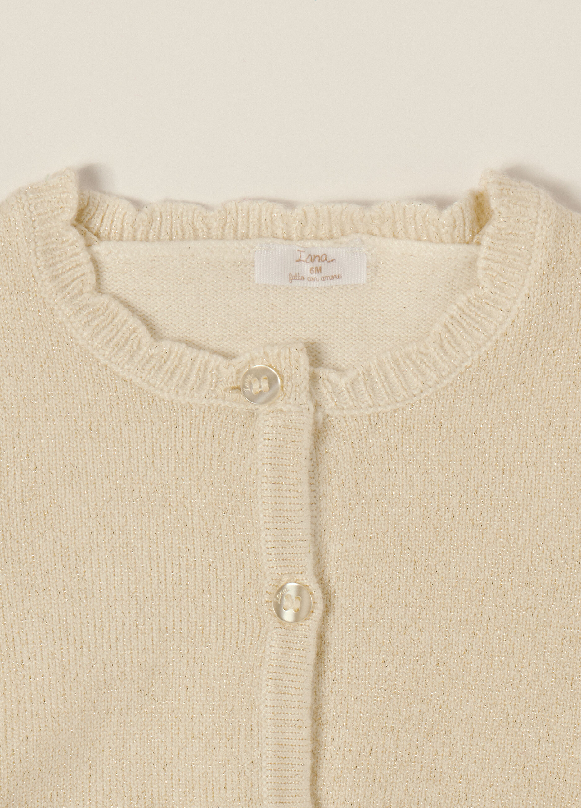 Cardigan misto viscosa con filo lurex IANA neonata_3