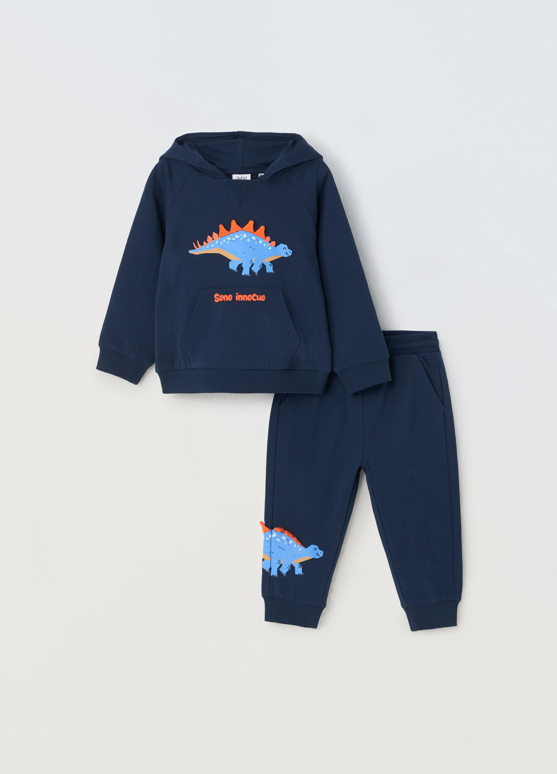 Jogging set in french terry di puro cotone neonato_0