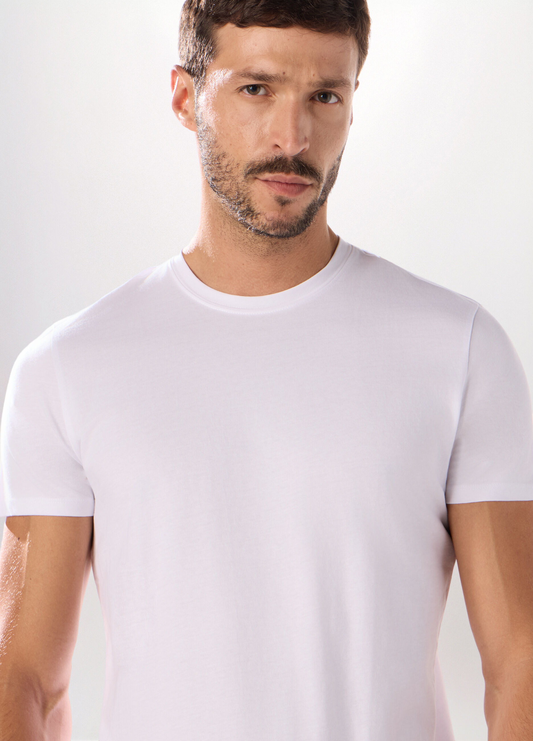 Maglietta intima girocollo in puro cotone uomo_2