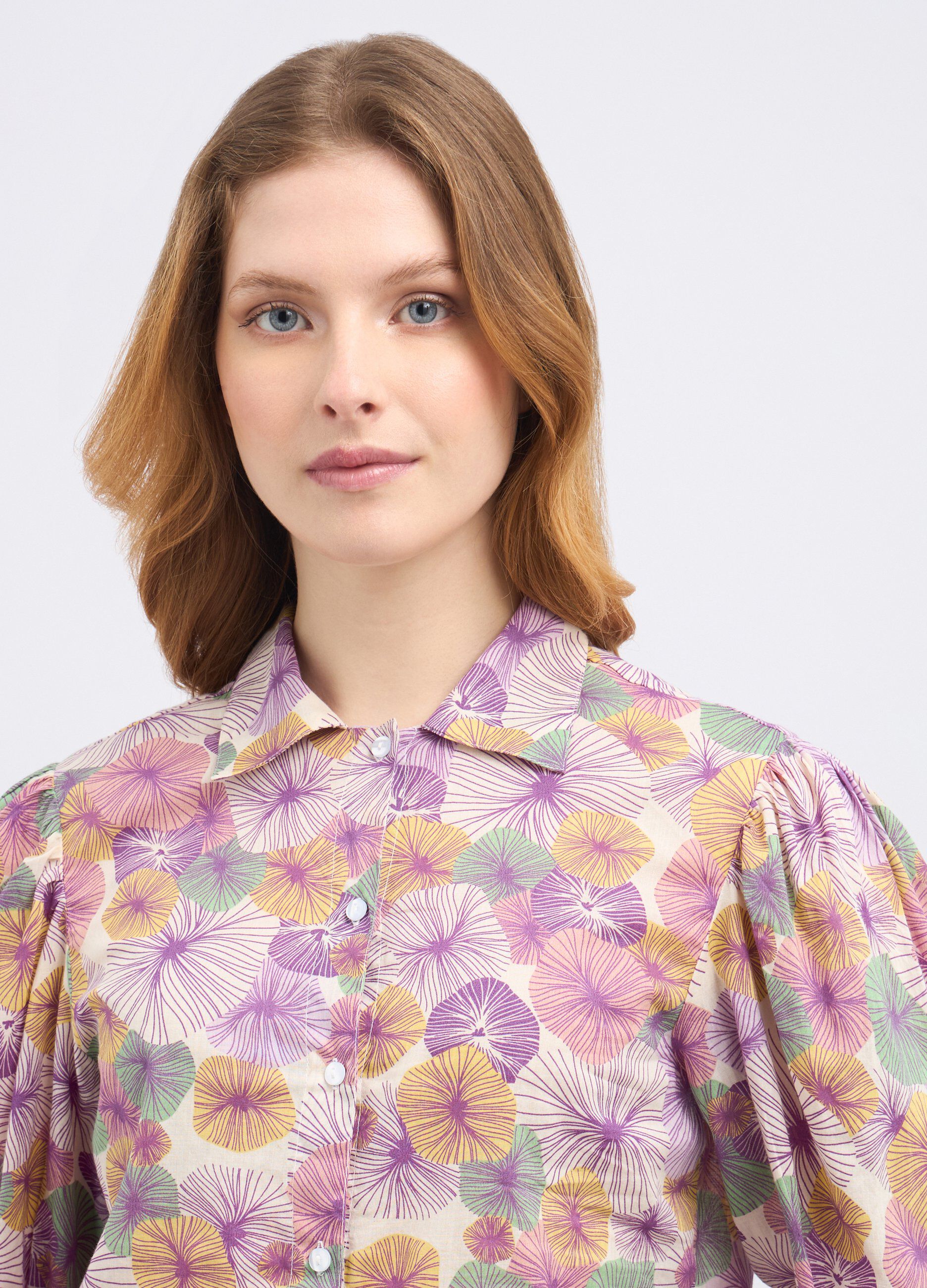 Camicia in puro cotone multicolor donna_2
