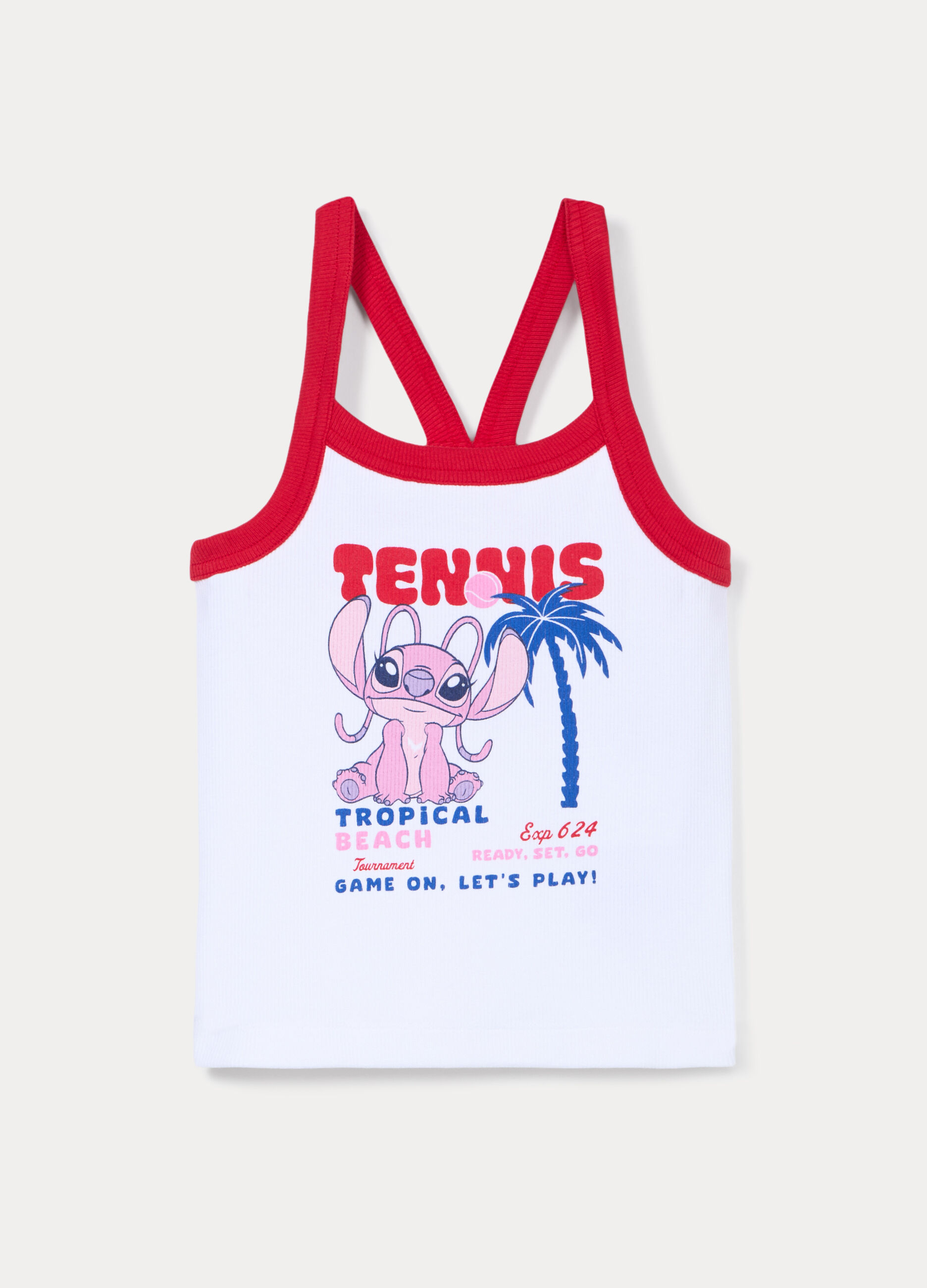 Canotta Disney in costina di cotone stretch bambina_0