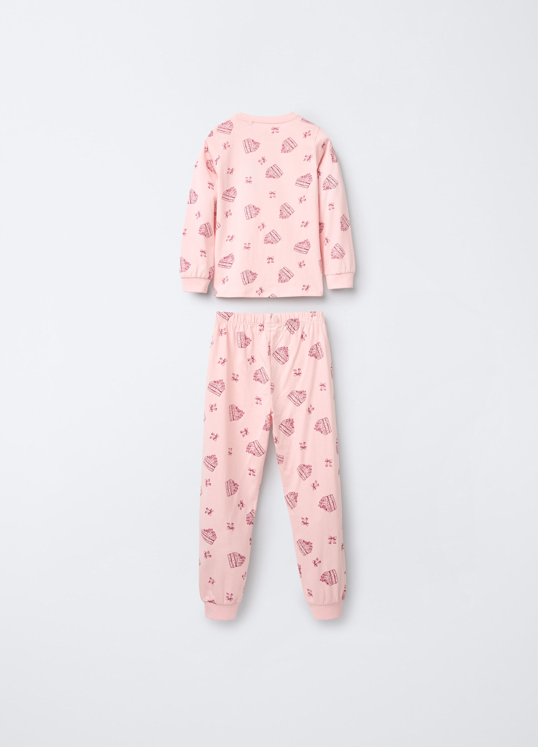 Pigiama lungo in jersey di puro cotone bambina_1