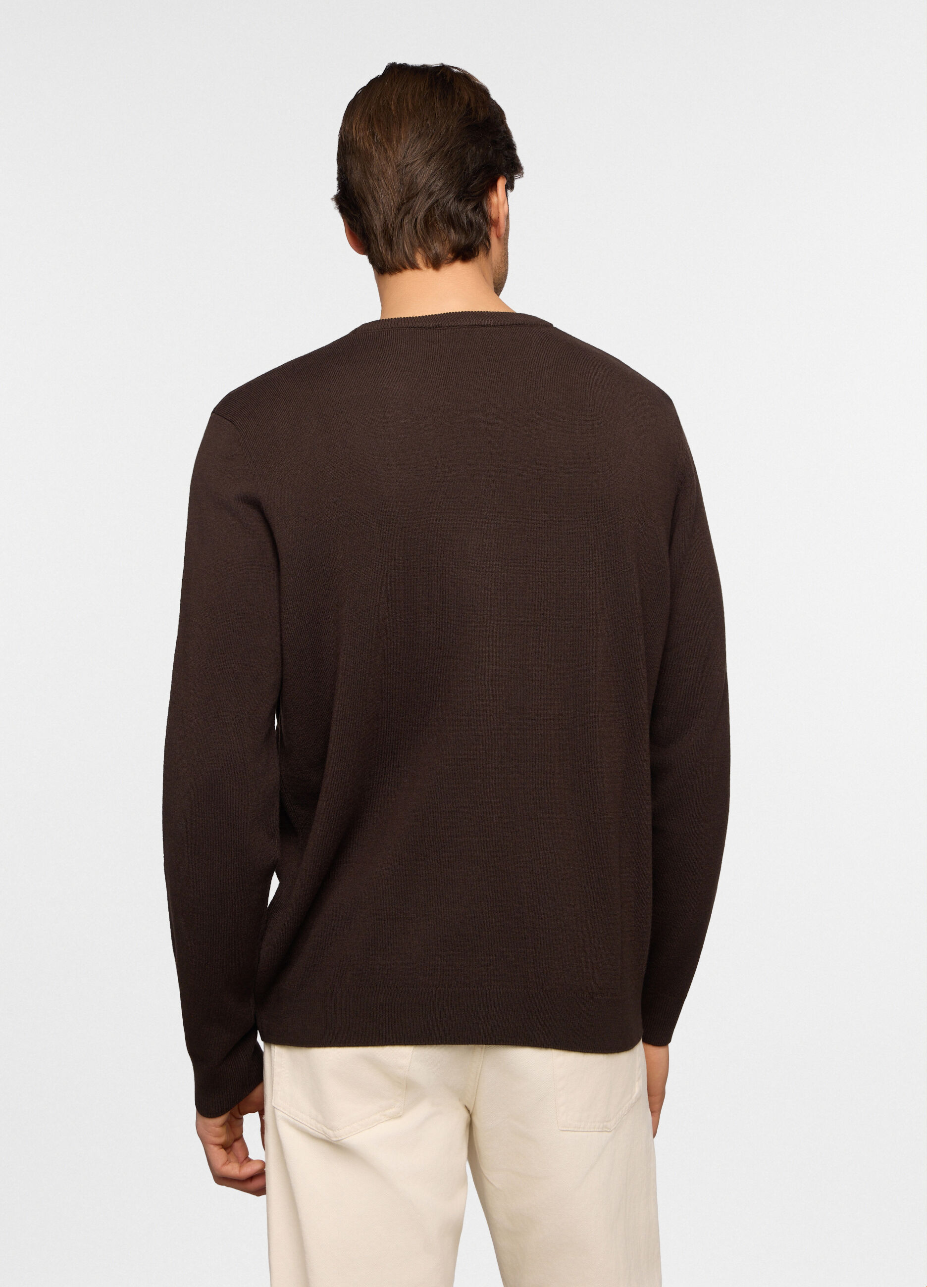 Maglione girocollo in maglia rasata uomo_1