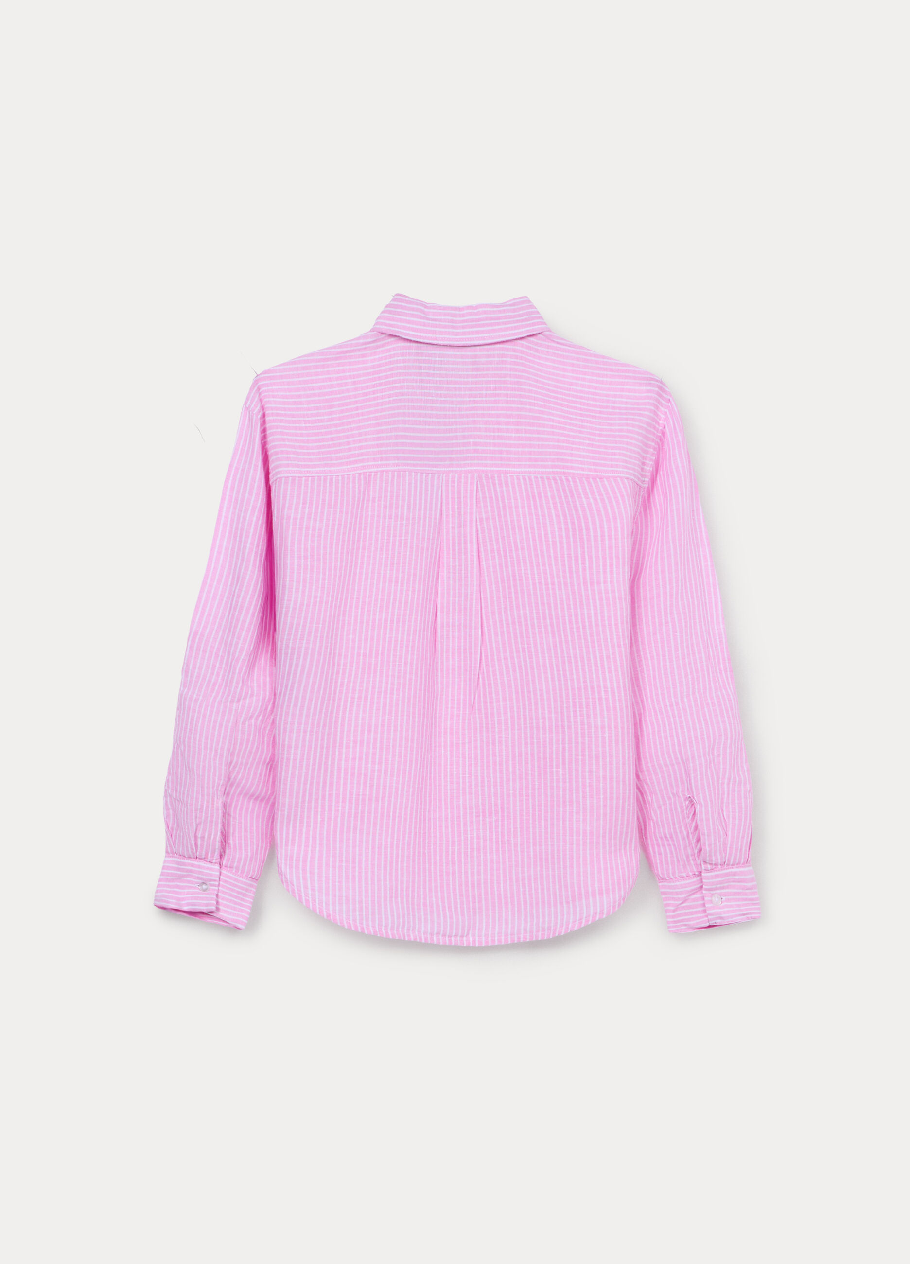 Camicia misto lino over fit ragazza_1