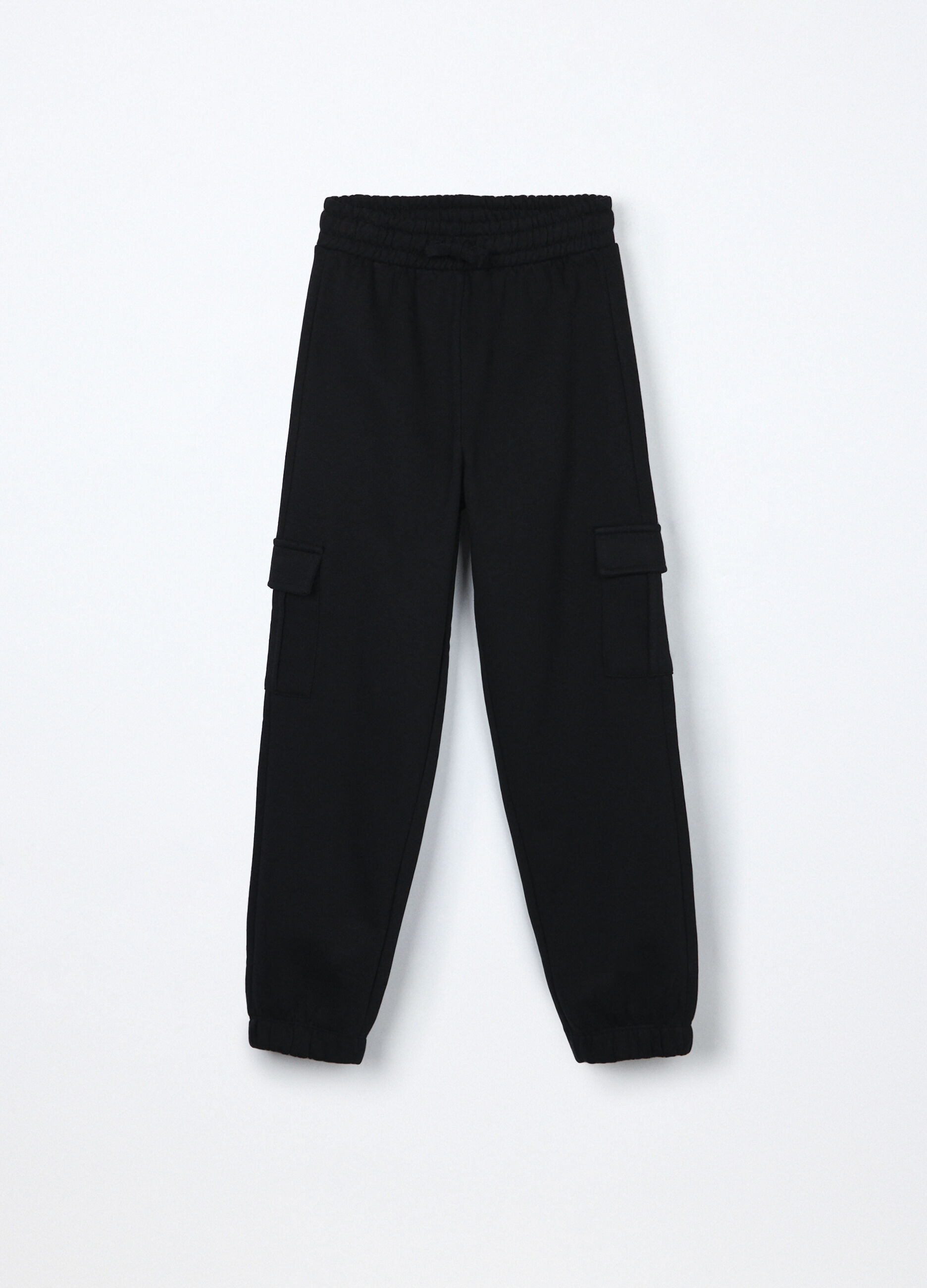 Jogger cargo in misto cotone fleece ragazza_0