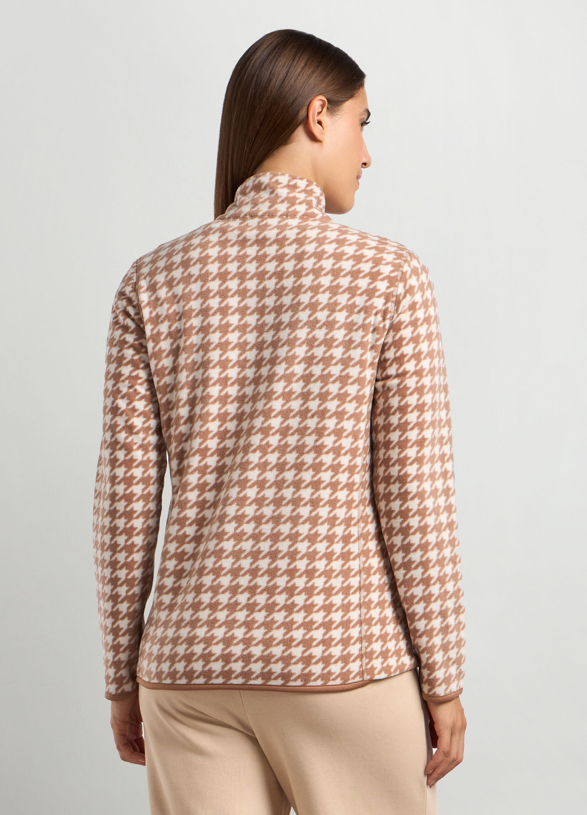 Felpa in pile con stampa donna _1