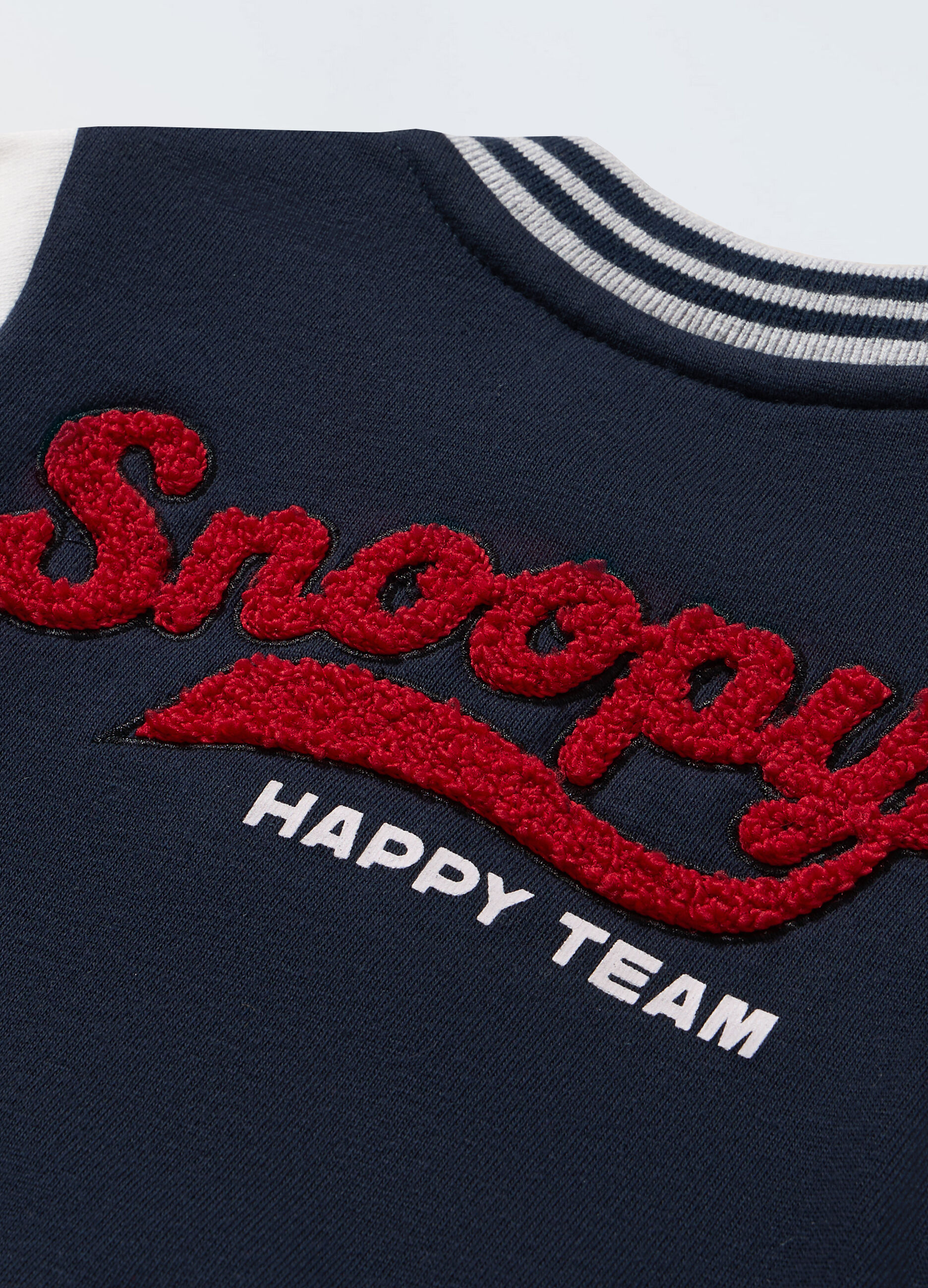 Cardigan varsity Snoopy in cotone fleece neonato_1