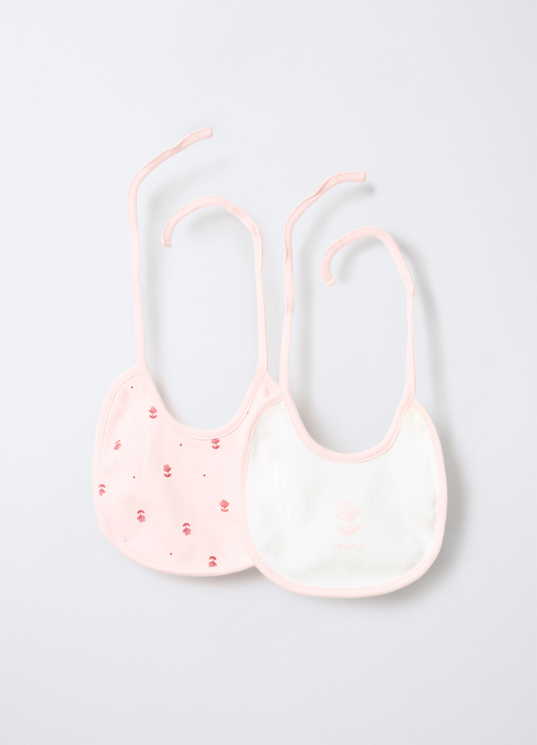 Pack 2 bavaglini in interlock di puro cotone neonata