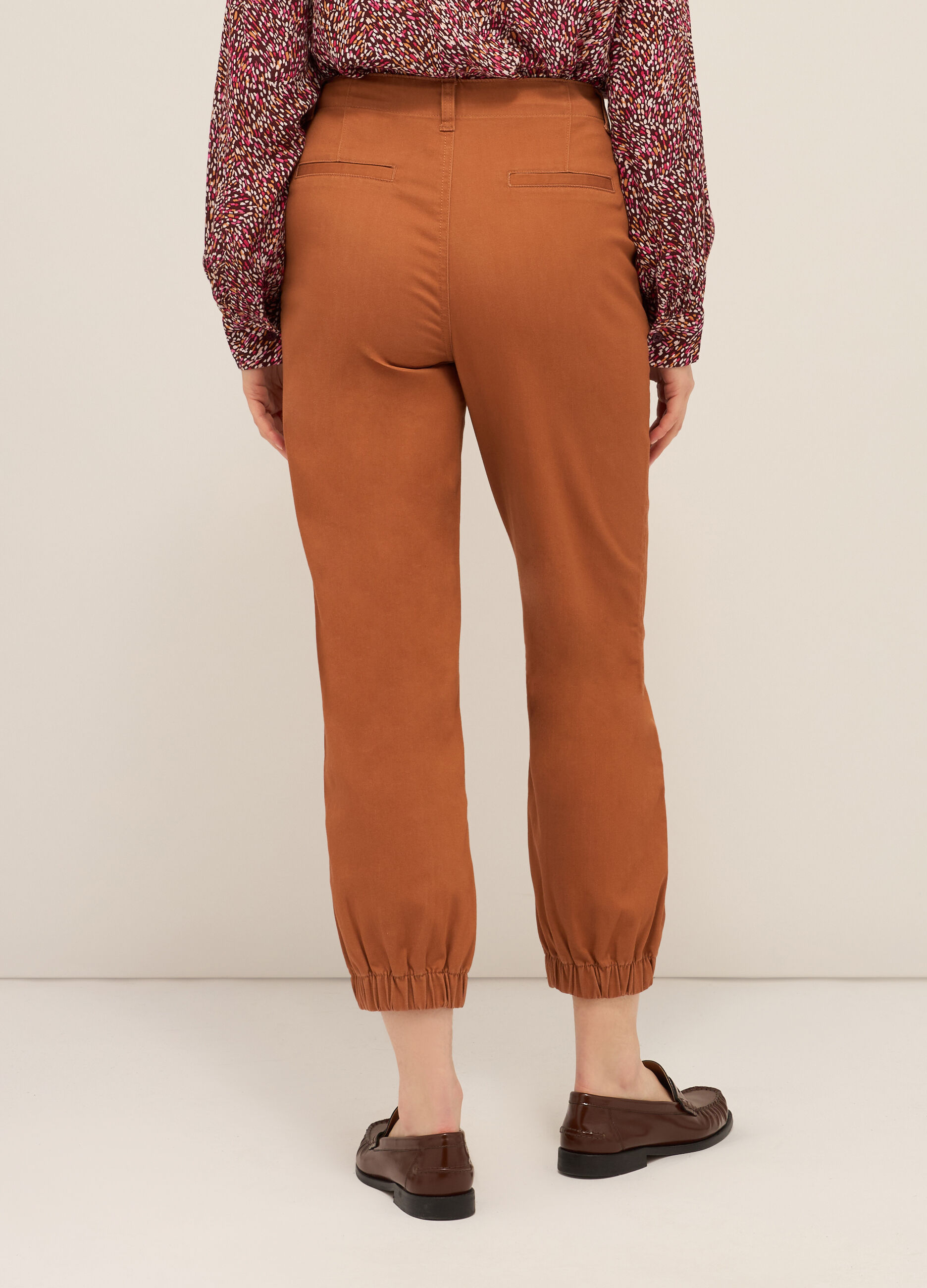 Pantaloni in misto cotone stretch donna_1