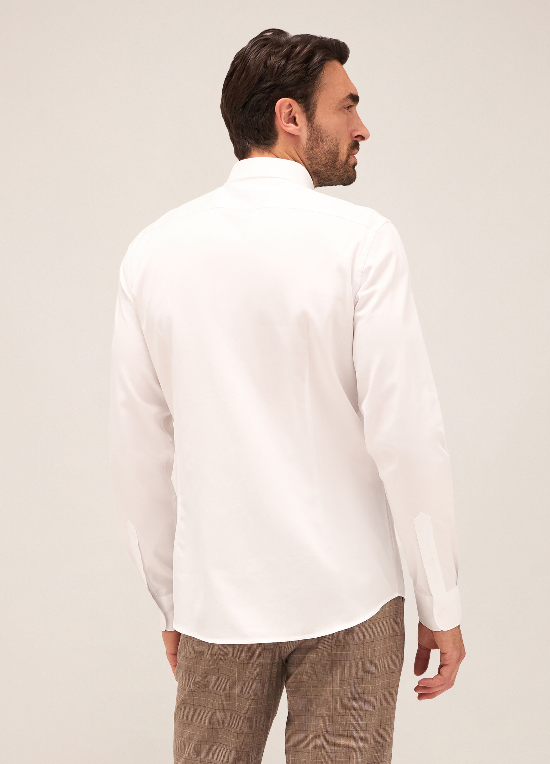 Camicia slim fit colletto francese in cotone uomo_1