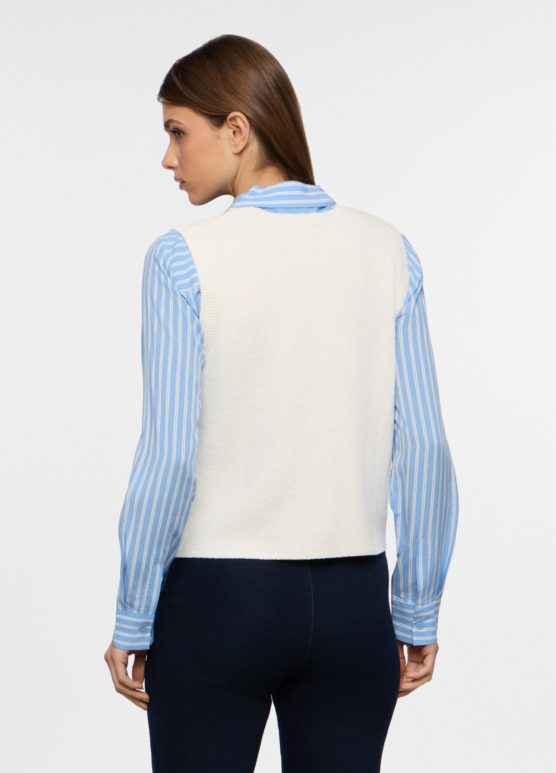 Gilet girocollo rasato donna_1