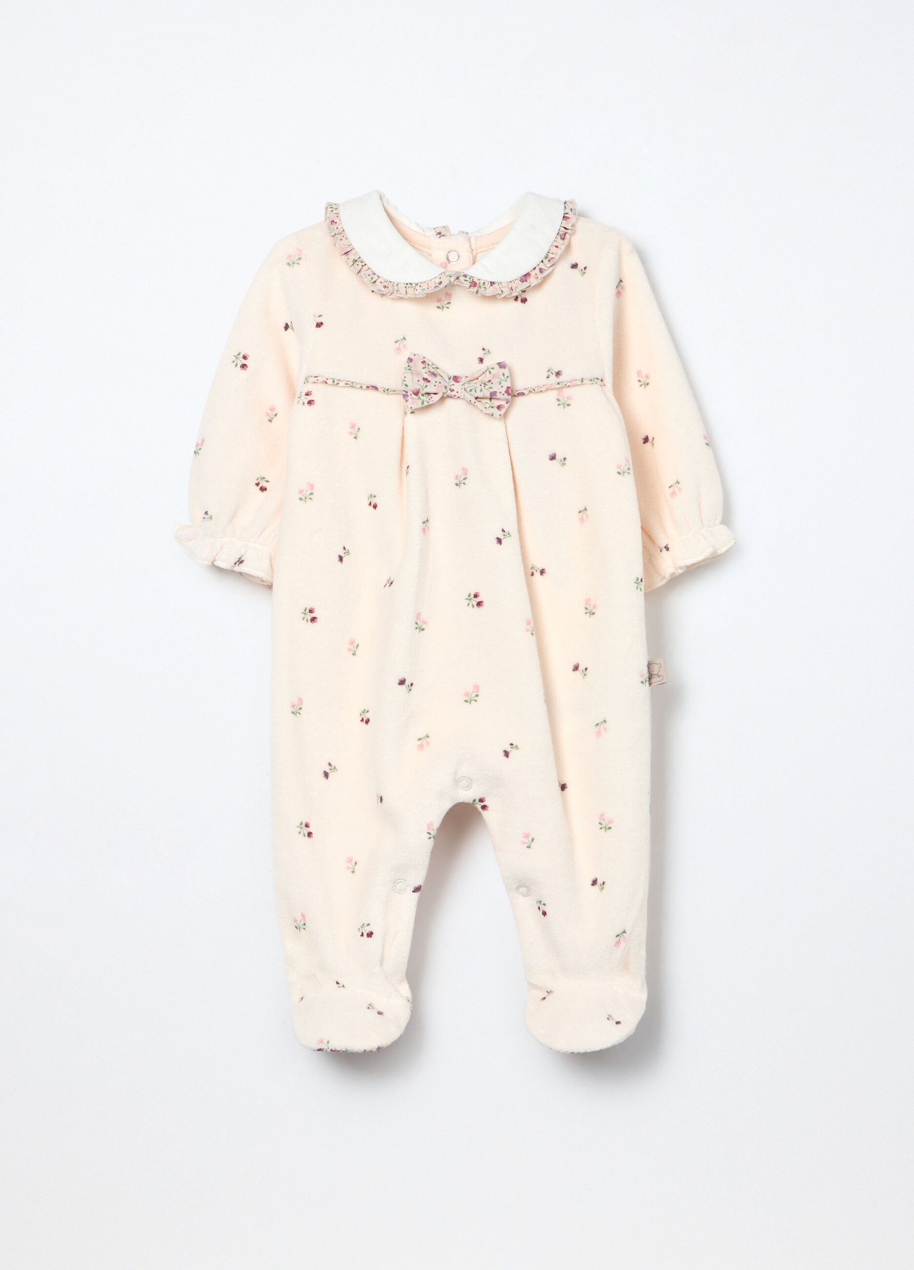 Tutina in misto cotone velour neonata_0