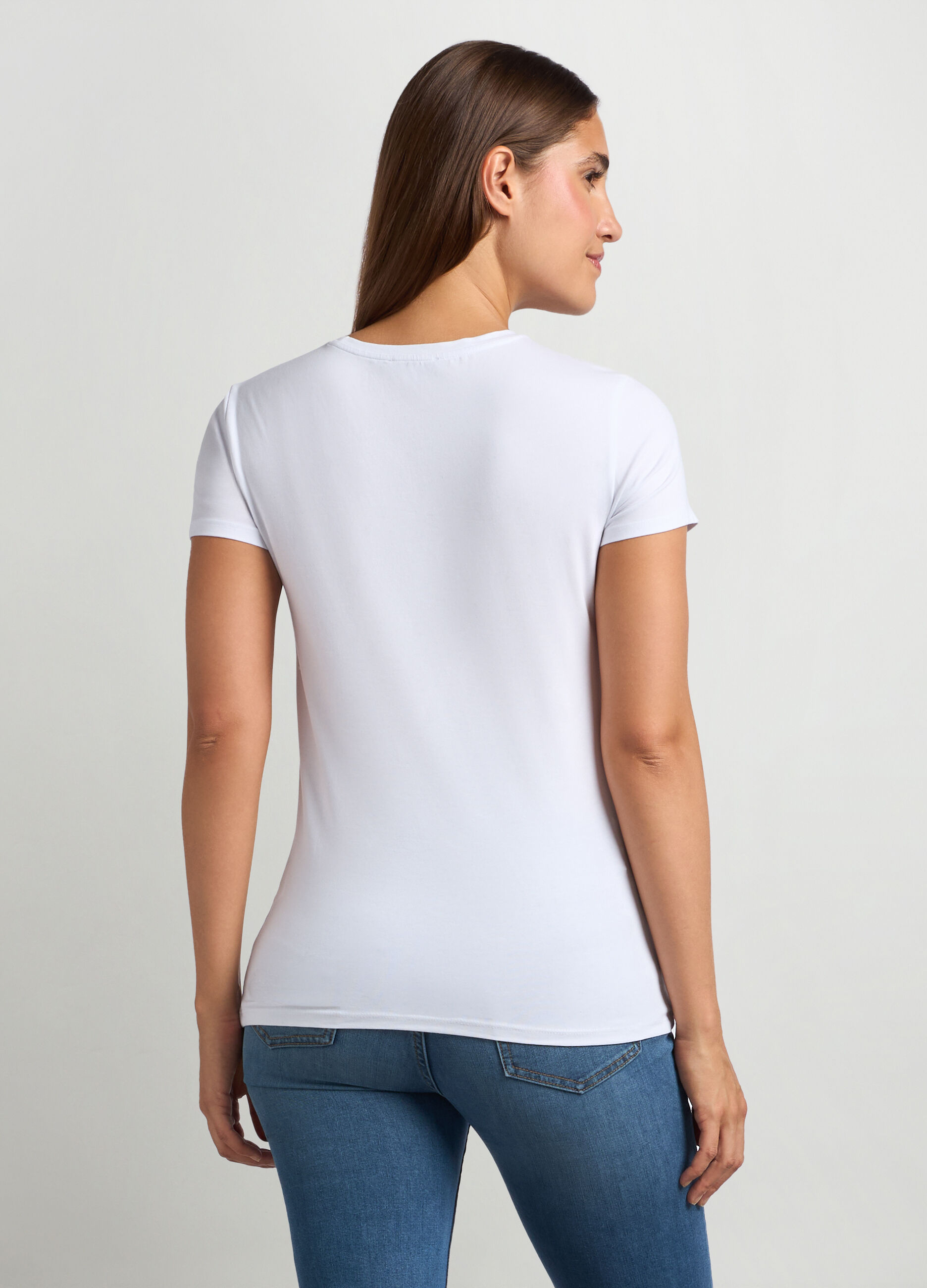 T-shirt in cotone stretch donna_1