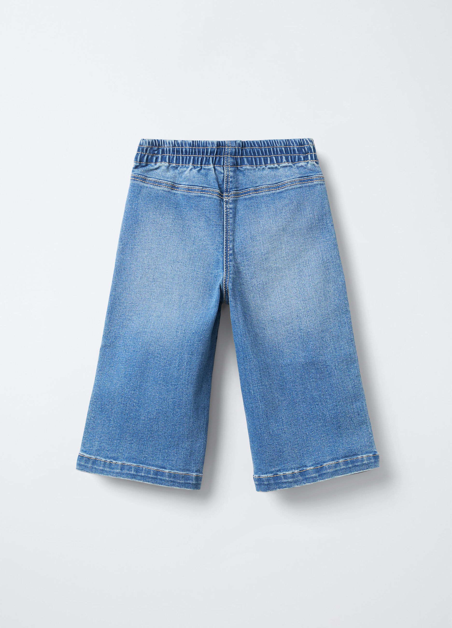 Jogger in denim misto cotone Wide Leg bimba_1