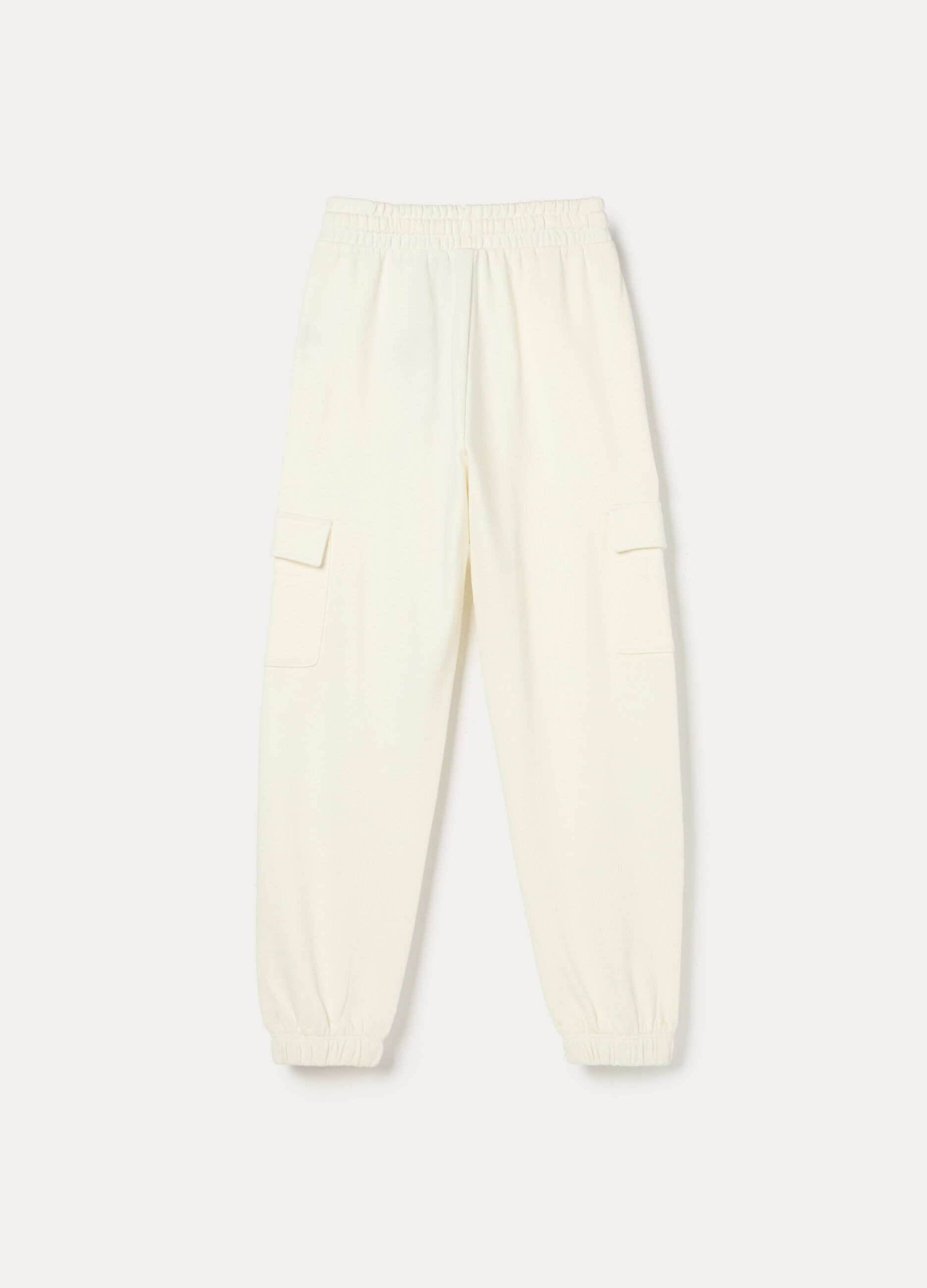 Pantaloni cargo in french terry di puro cotone ragazza_1