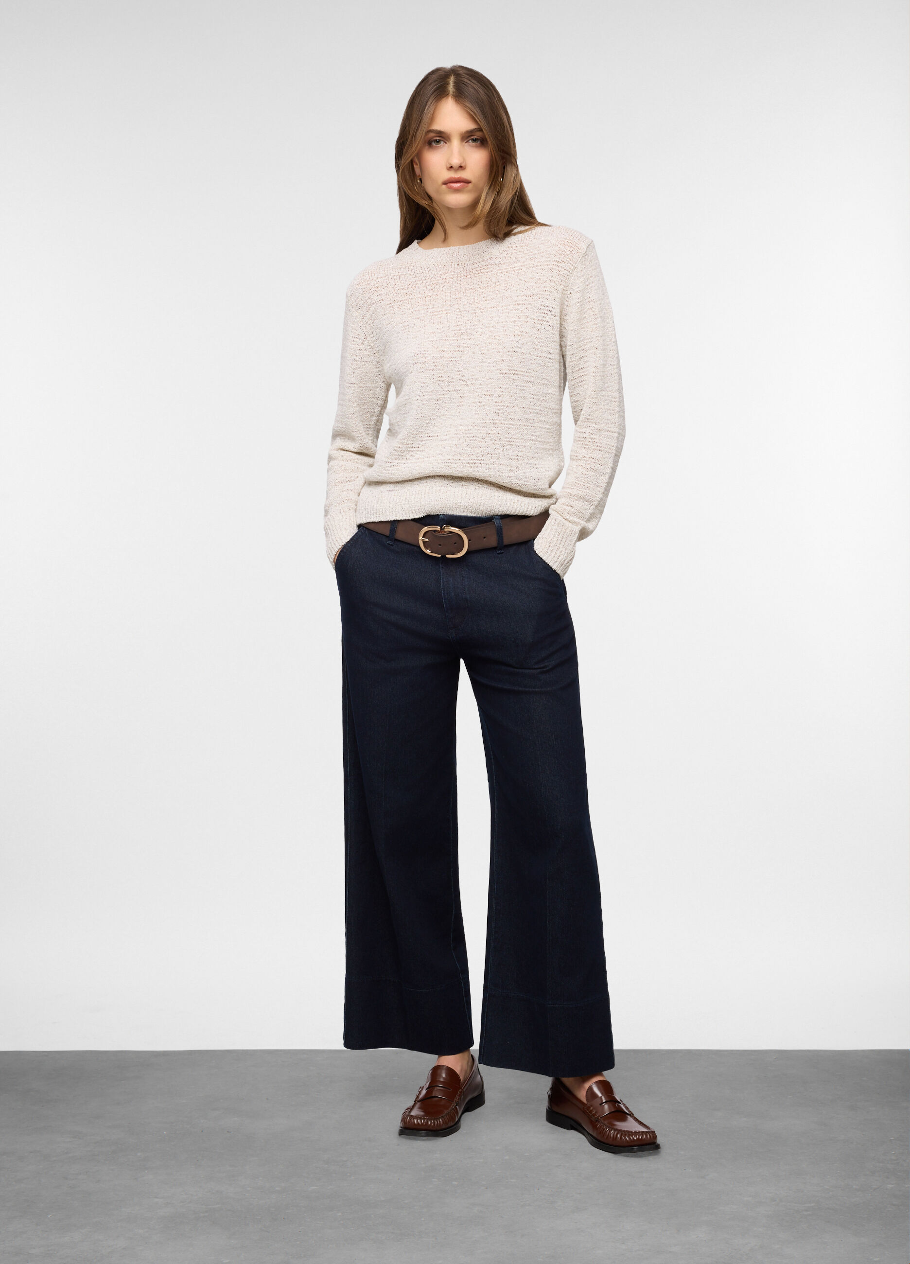 Pullover girocollo operato donna