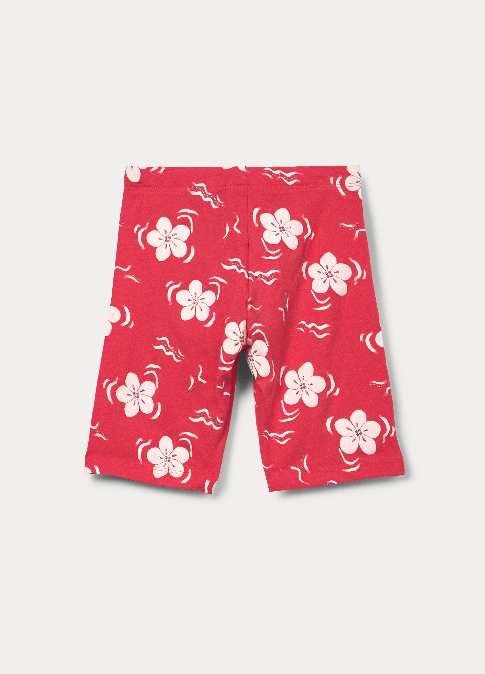 Leggings corti in jersey di cotone stretch bambina_1