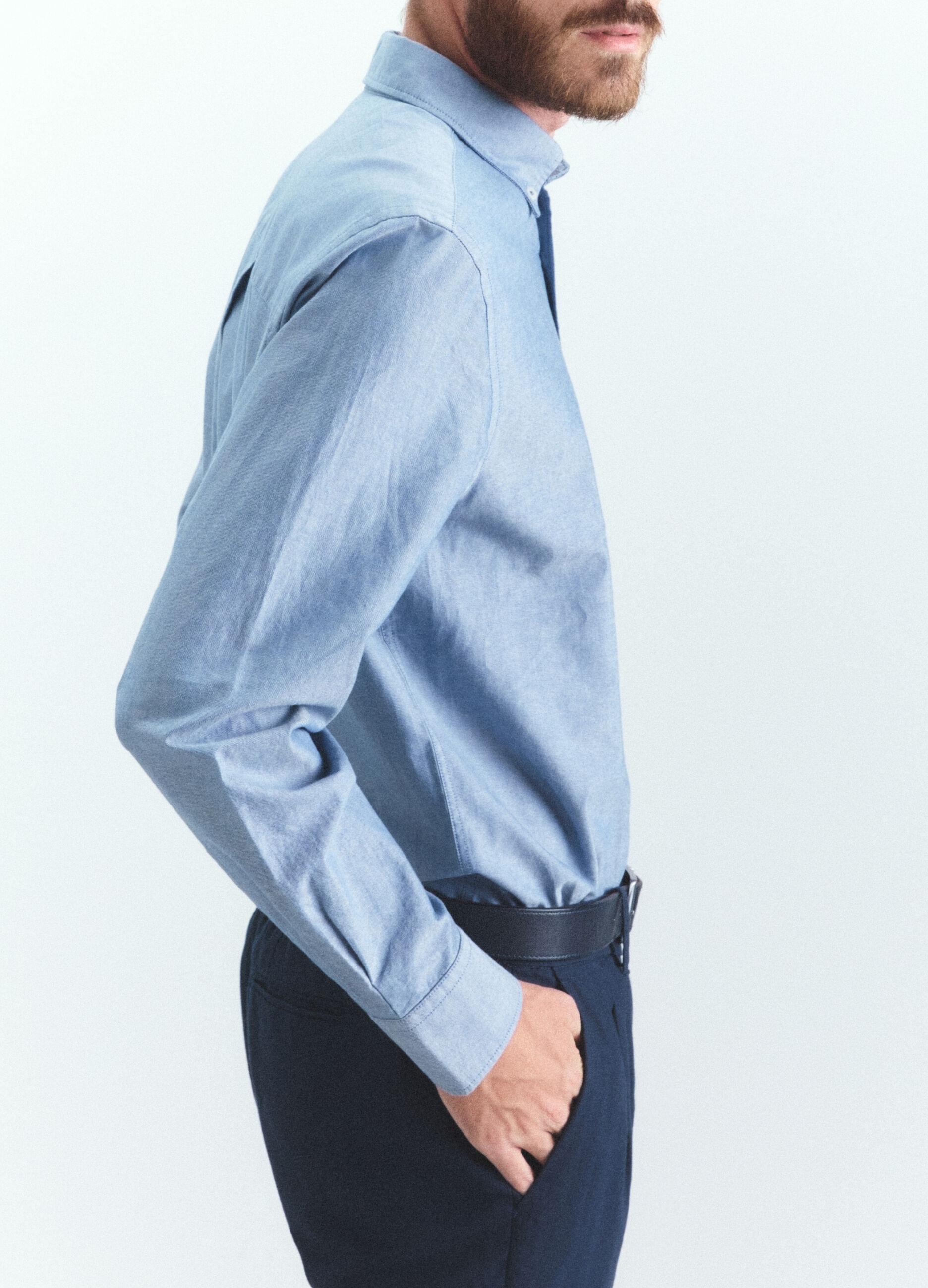 Camicia regular fit in cotone a righe uomo