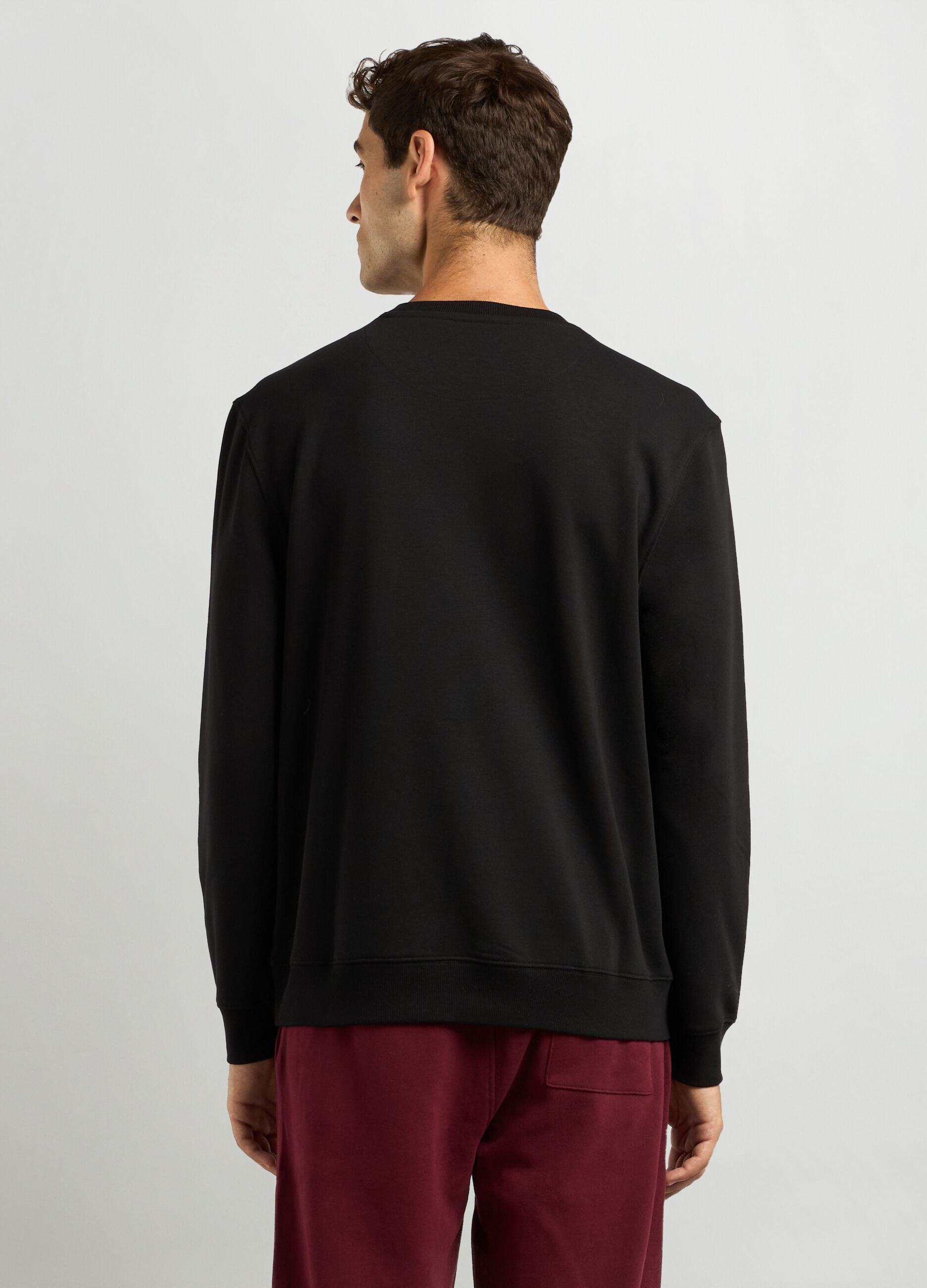 Felpa girocollo in misto cotone uomo_1