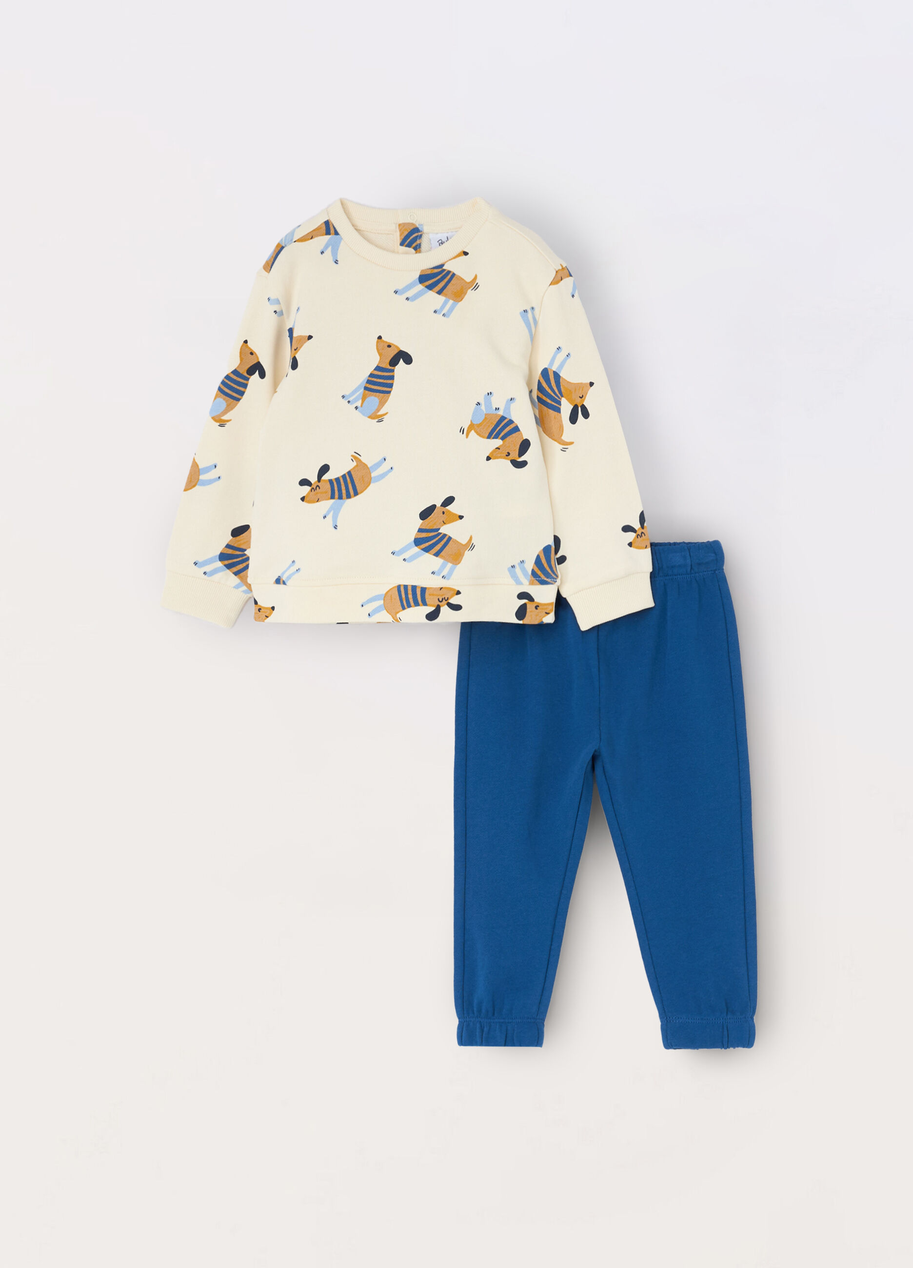 Jogging set in french terry di puro cotone neonato_0